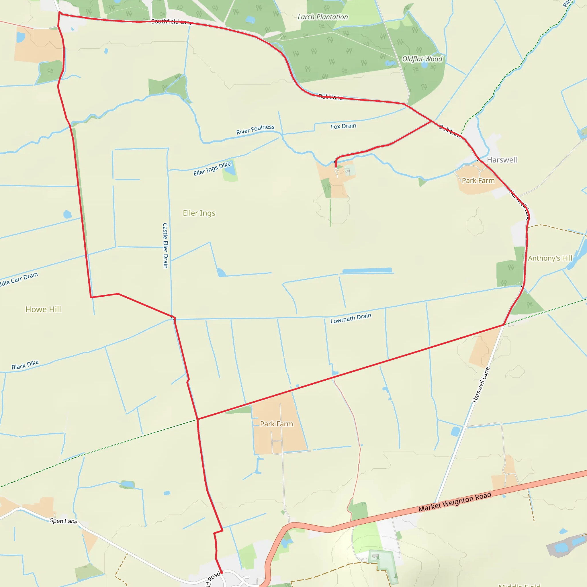 Harswell Circular Walk mobile static map