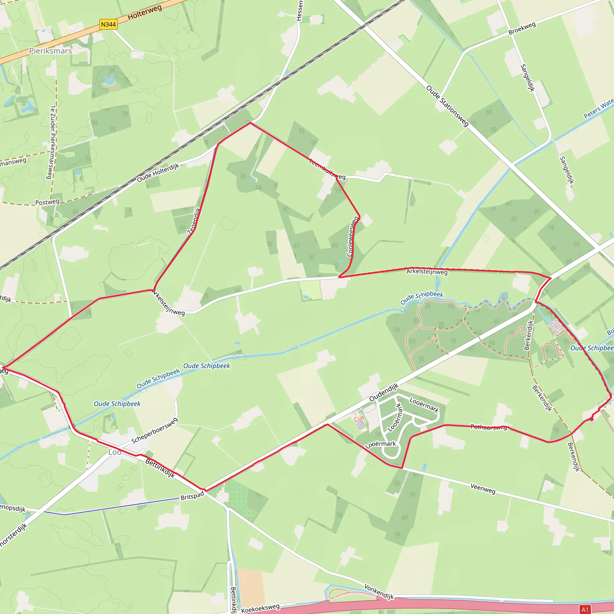 Arkelsteijn Weg and Schipbeekpad Loop mobile static map