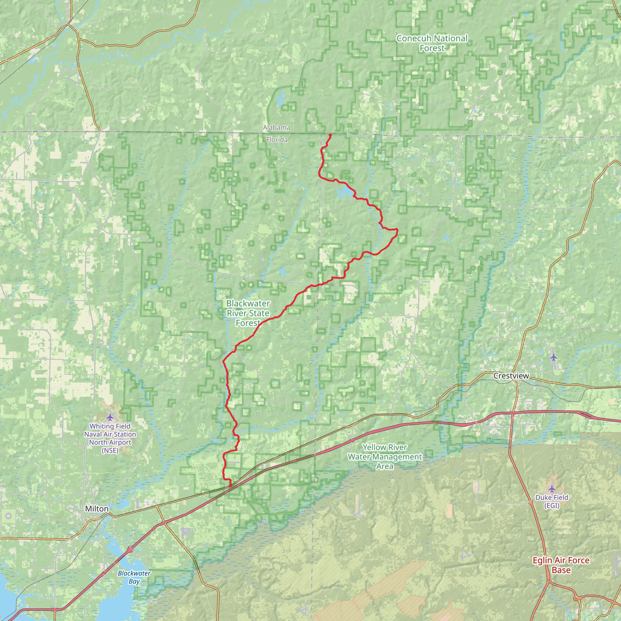 Florida National Scenic Trail - Blackwater mobile static map