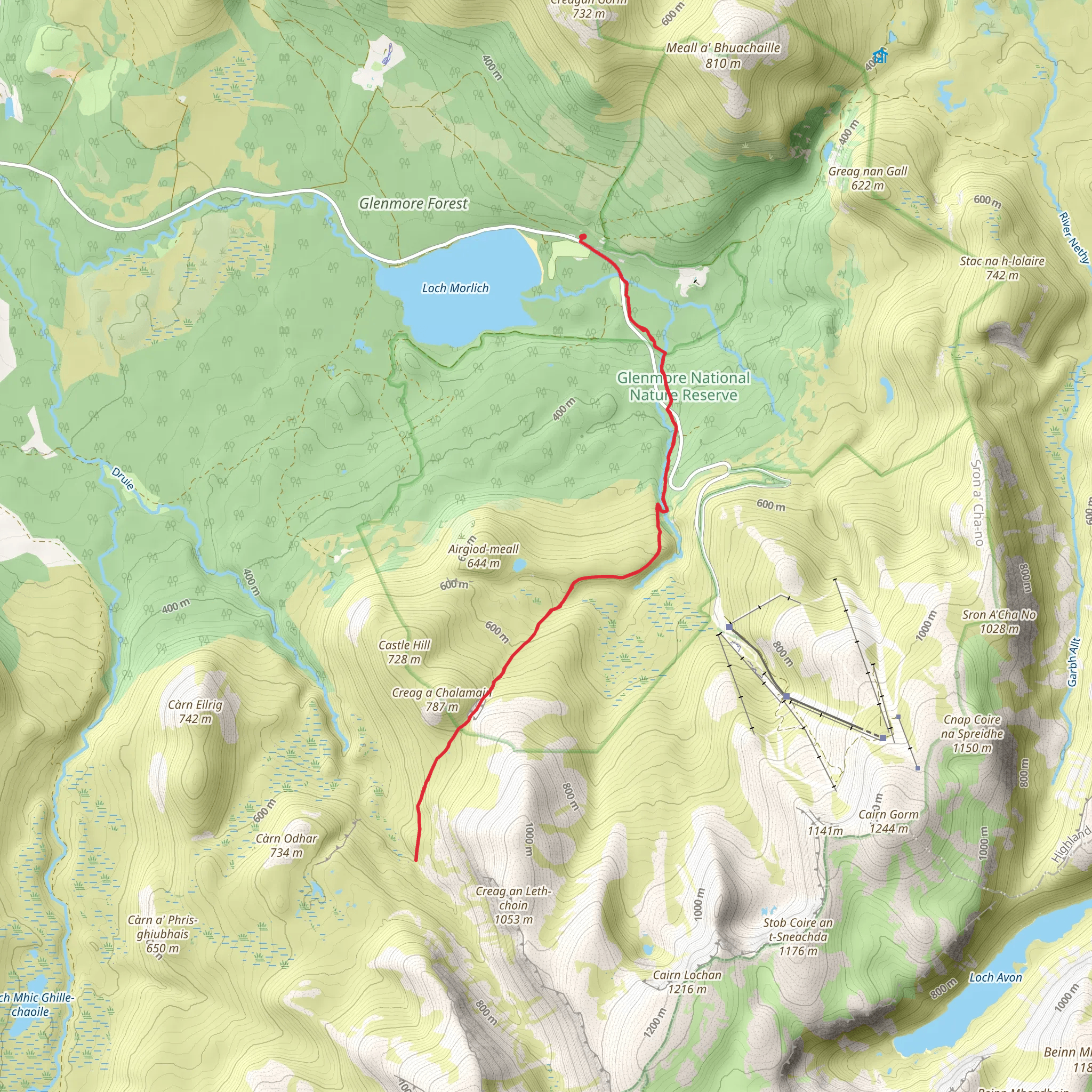 Chalamain Gap from Glenmore mobile static map
