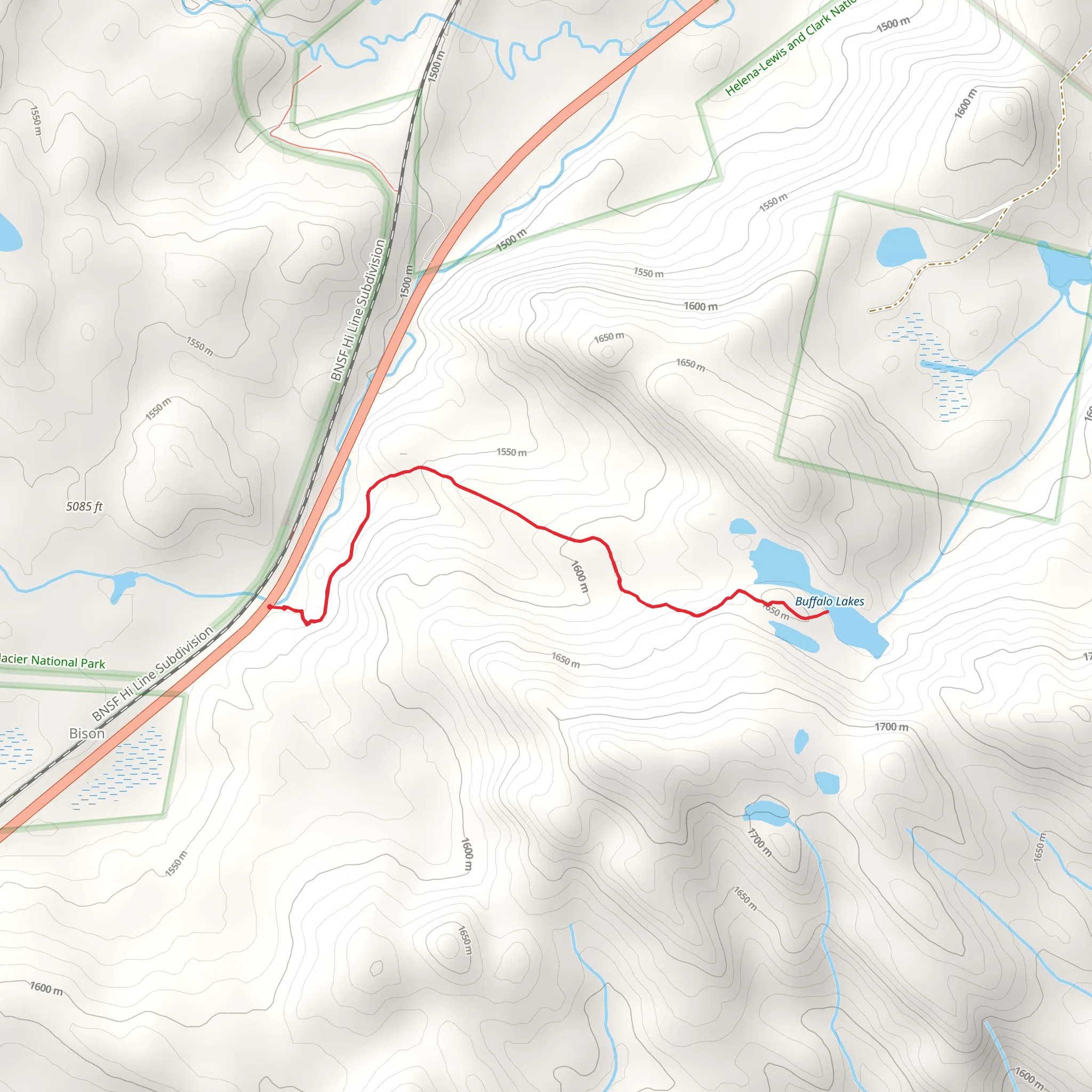 Buffalo Lakes Trail mobile static map