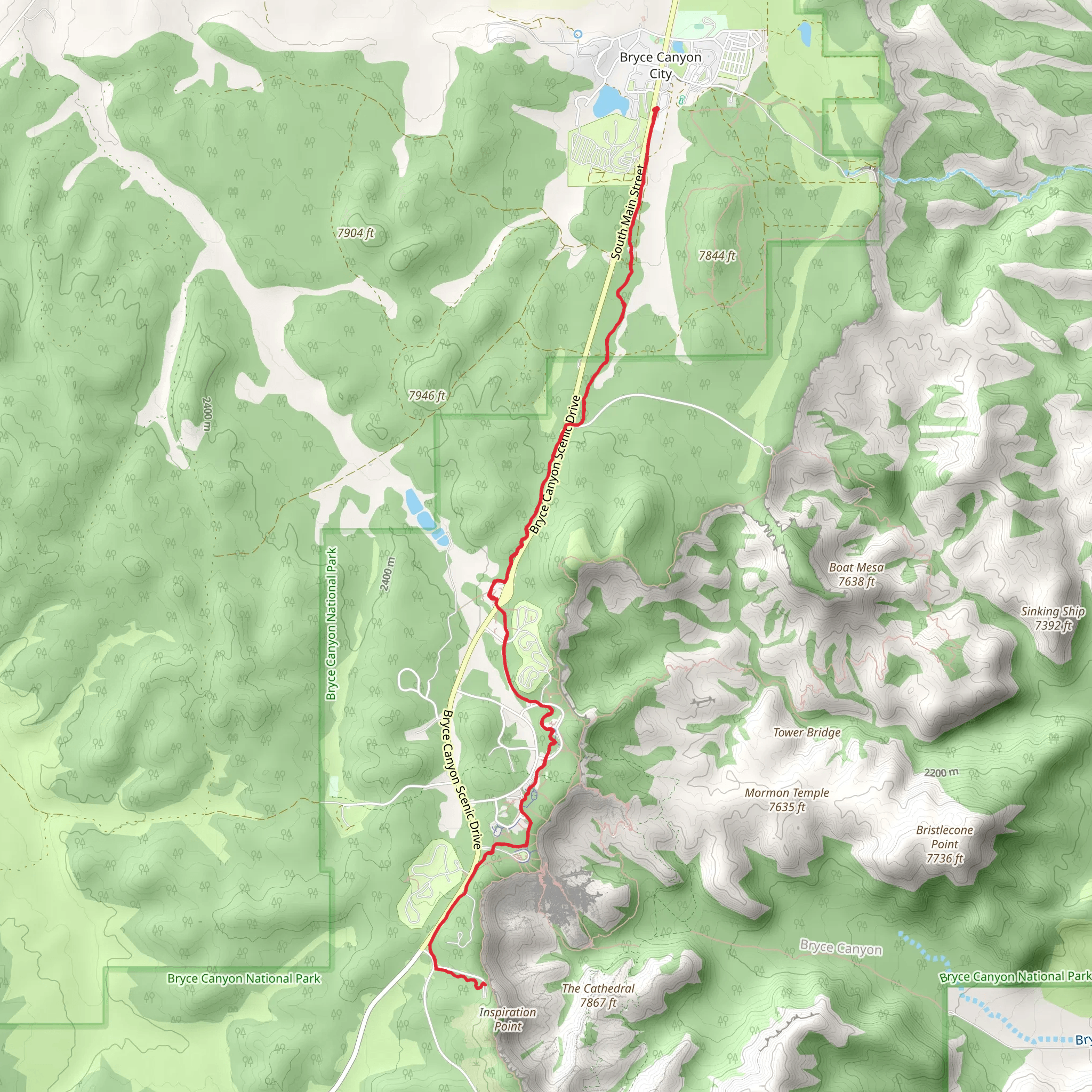 Bryce Canyon Path mobile static map