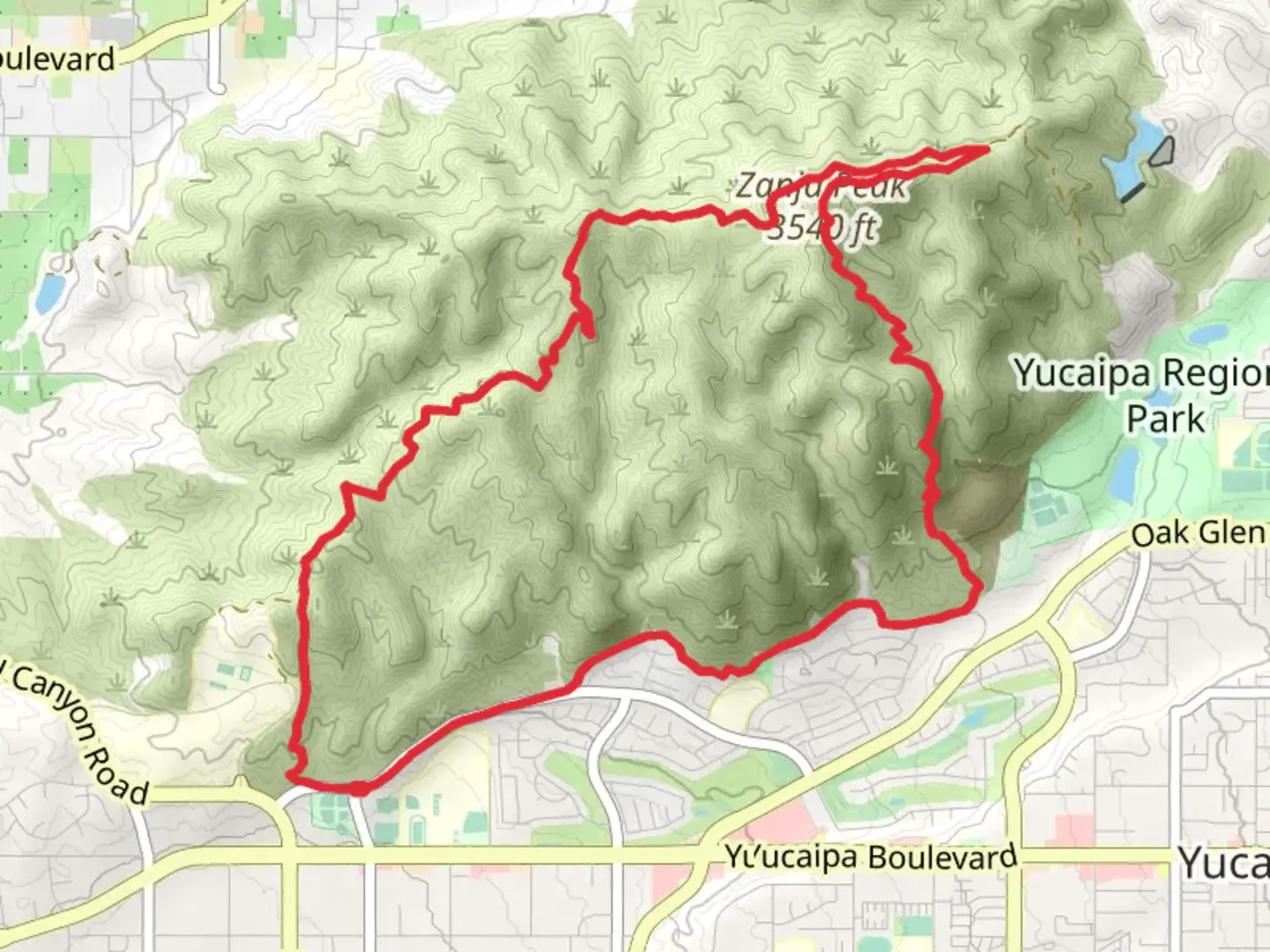 An image depicting the trail Three Hawks, Crafton Hills Ridge and Zanja Peak Loop Trail and its surrounding area.