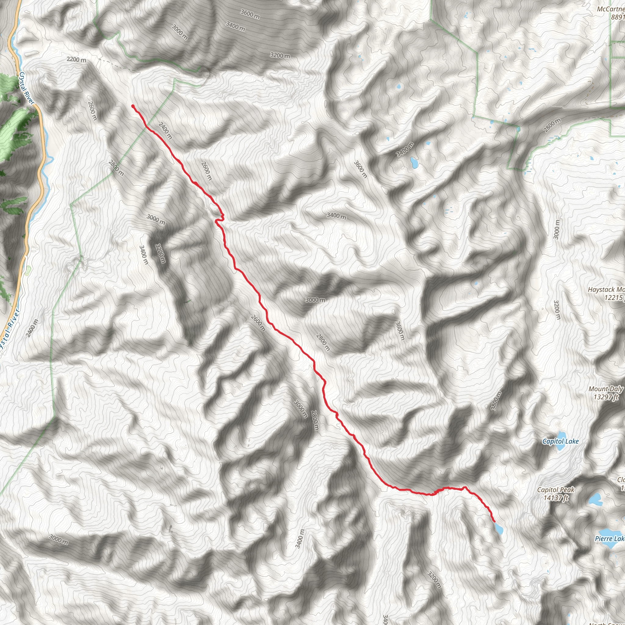 Avalanche Lake via Avalanche Creek mobile static map