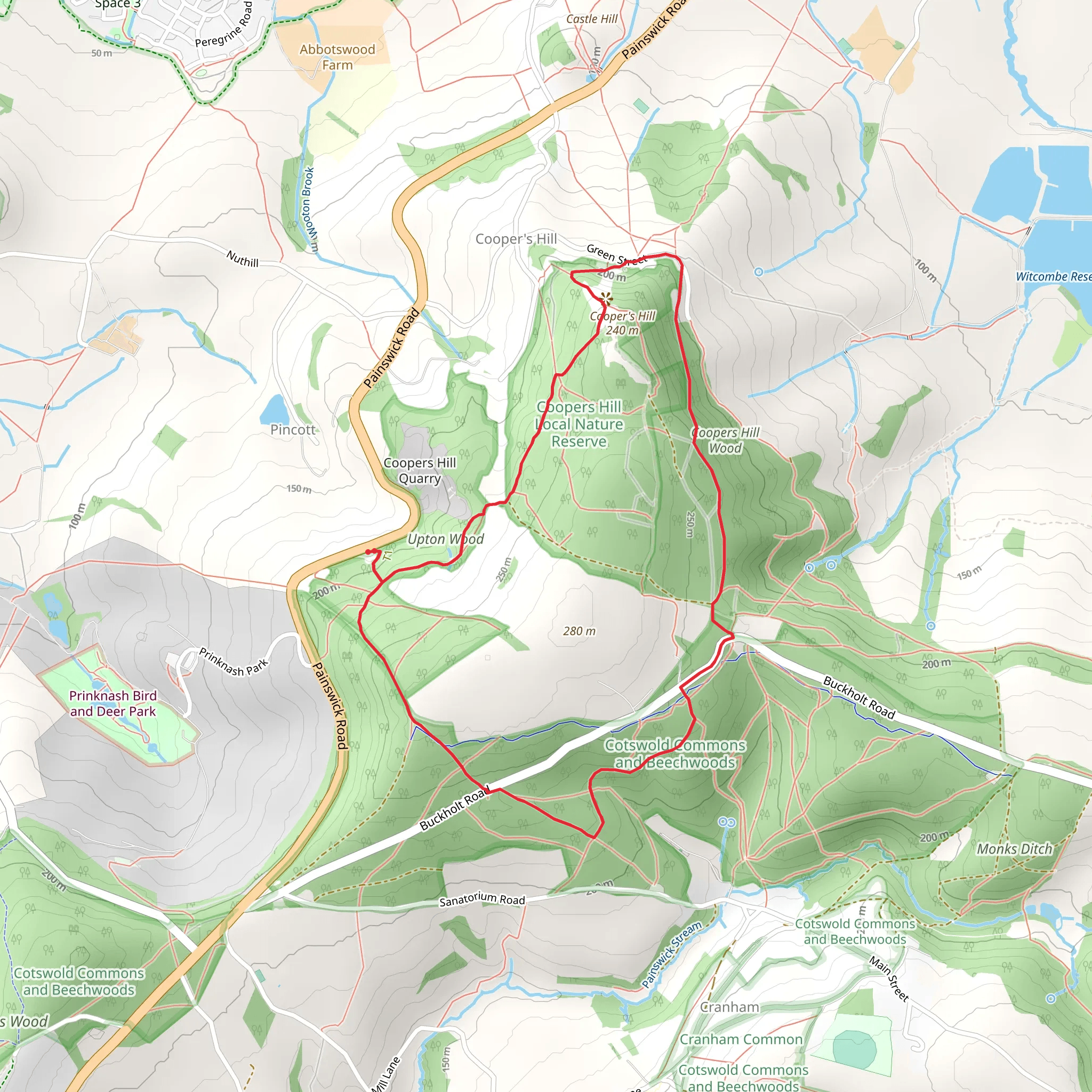 Coopers Hill Local Nature Reserve Loop mobile static map