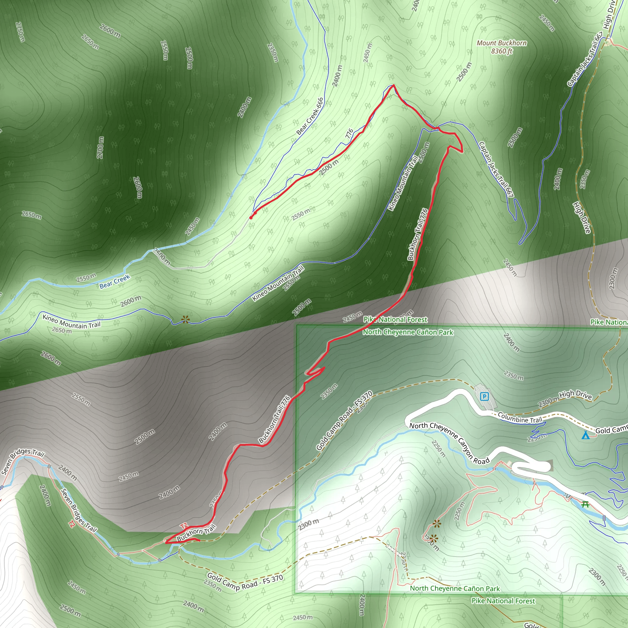 Buckhorn Trail mobile static map