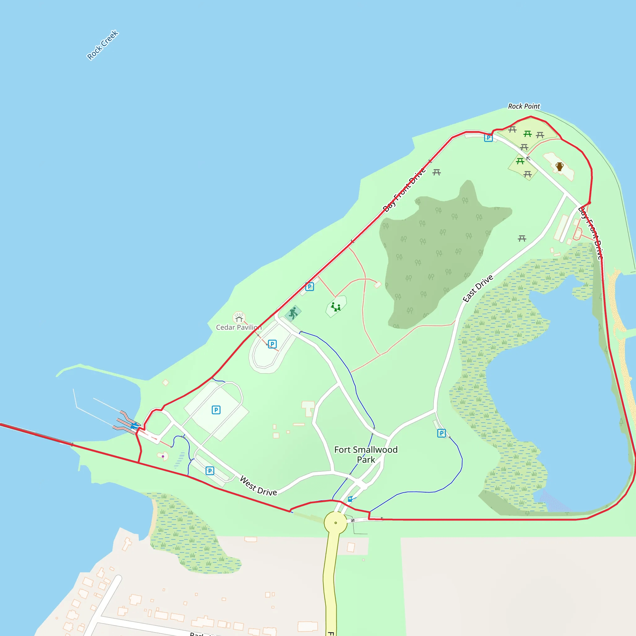 Fort Smallwood Park Loop mobile static map