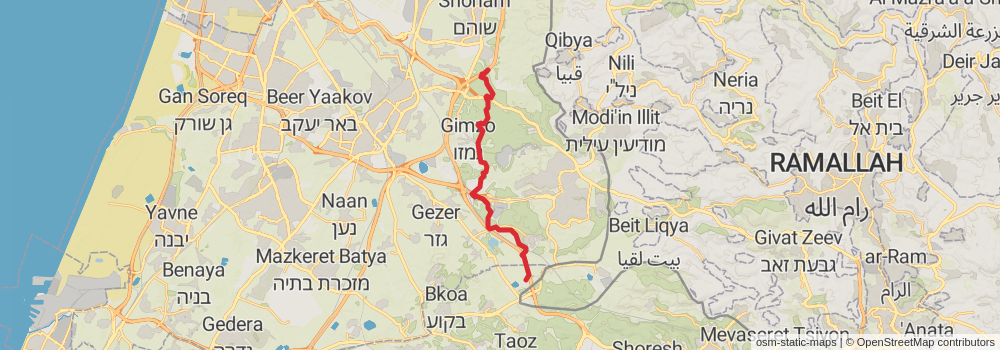 Israel National Trail stage 22 Map