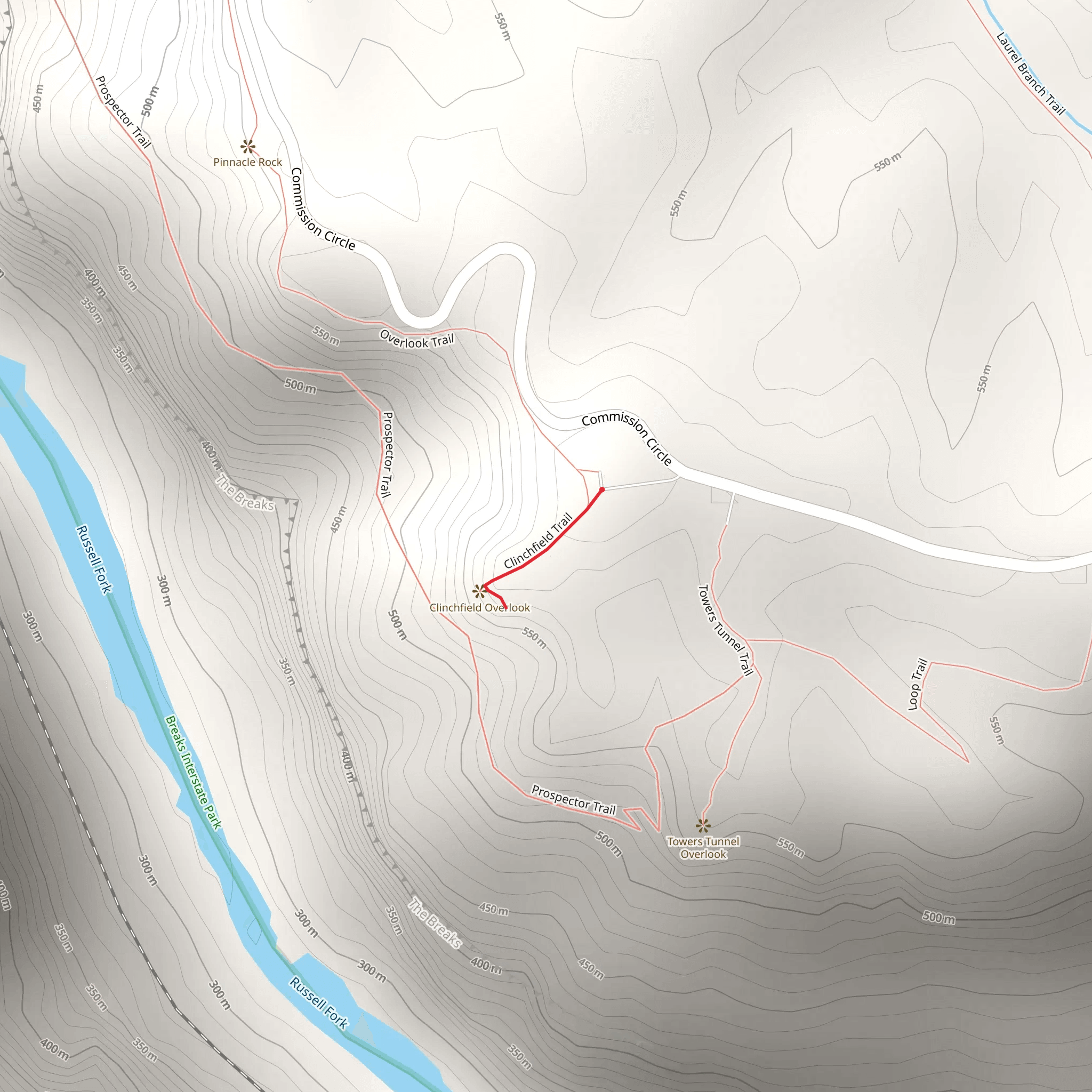Clinchfield Trail mobile static map