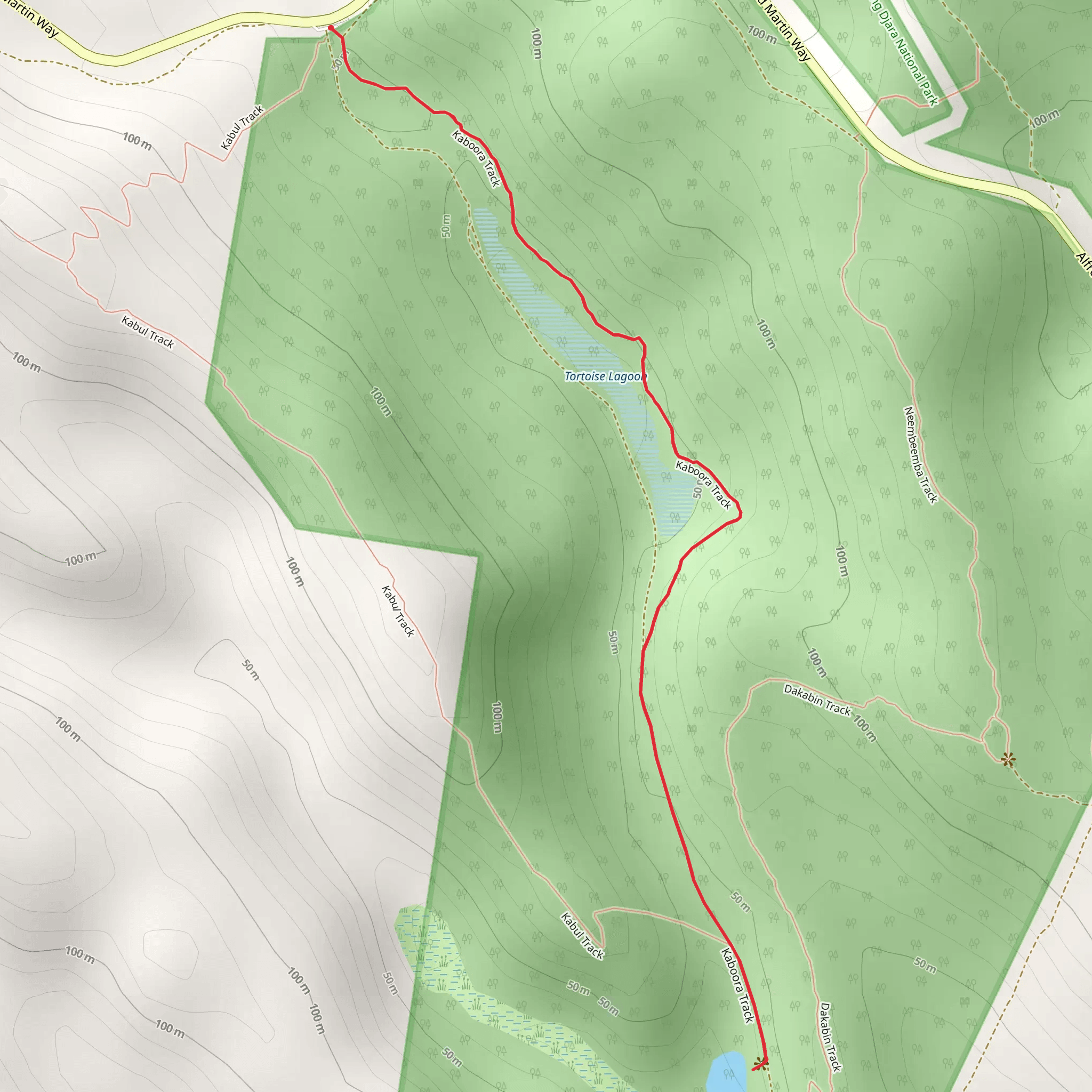 Kaboora Track mobile static map