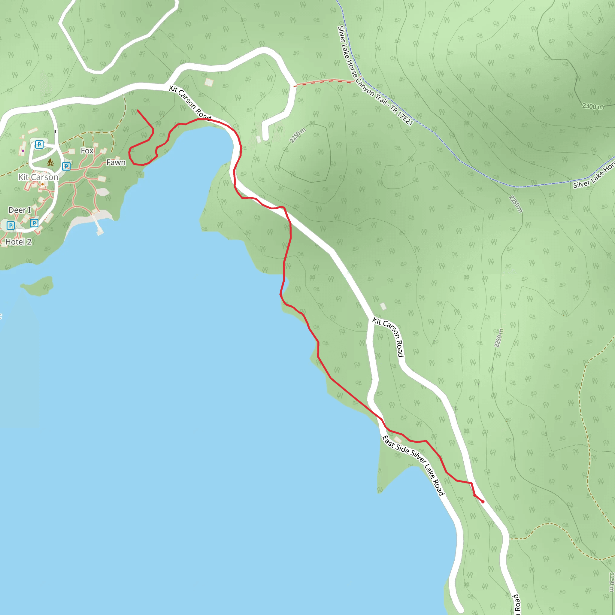 East Silver Lake Trail mobile static map