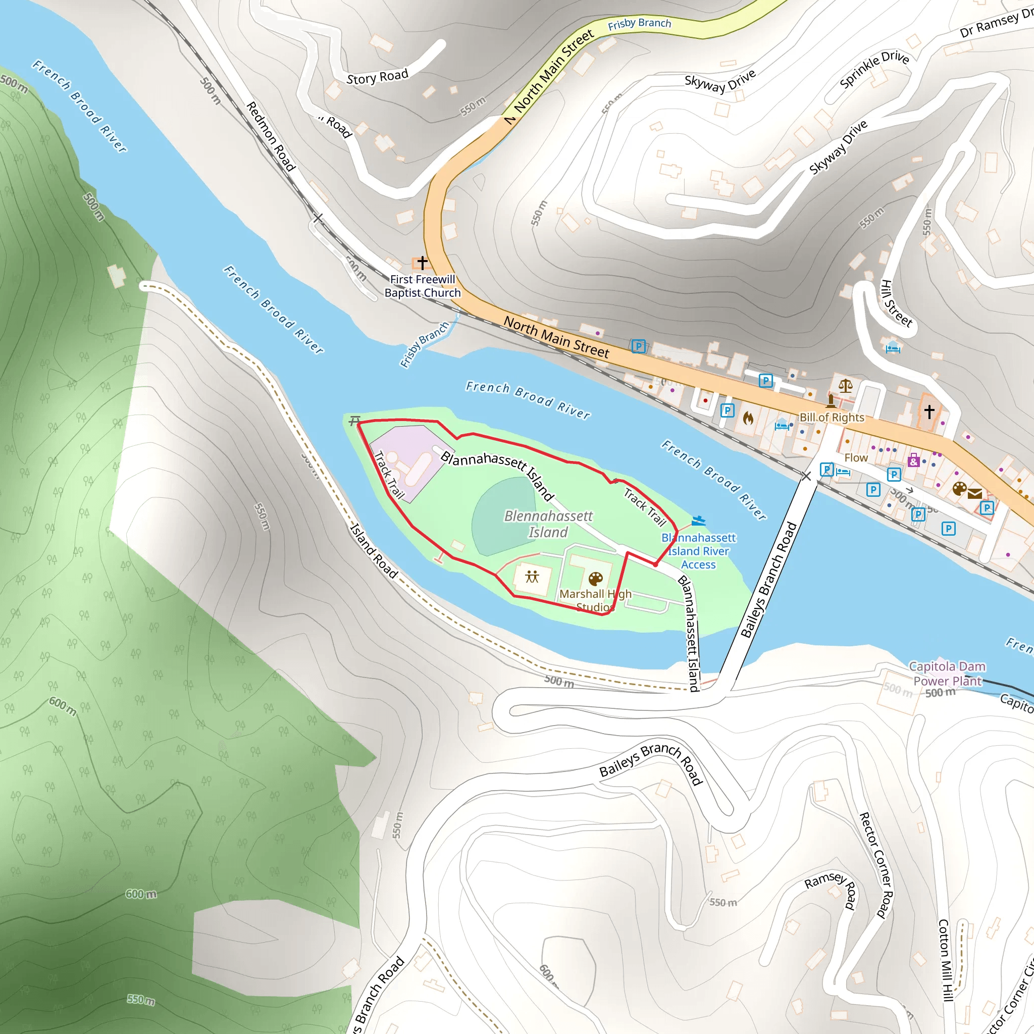 Blannahassett Island Loop mobile static map