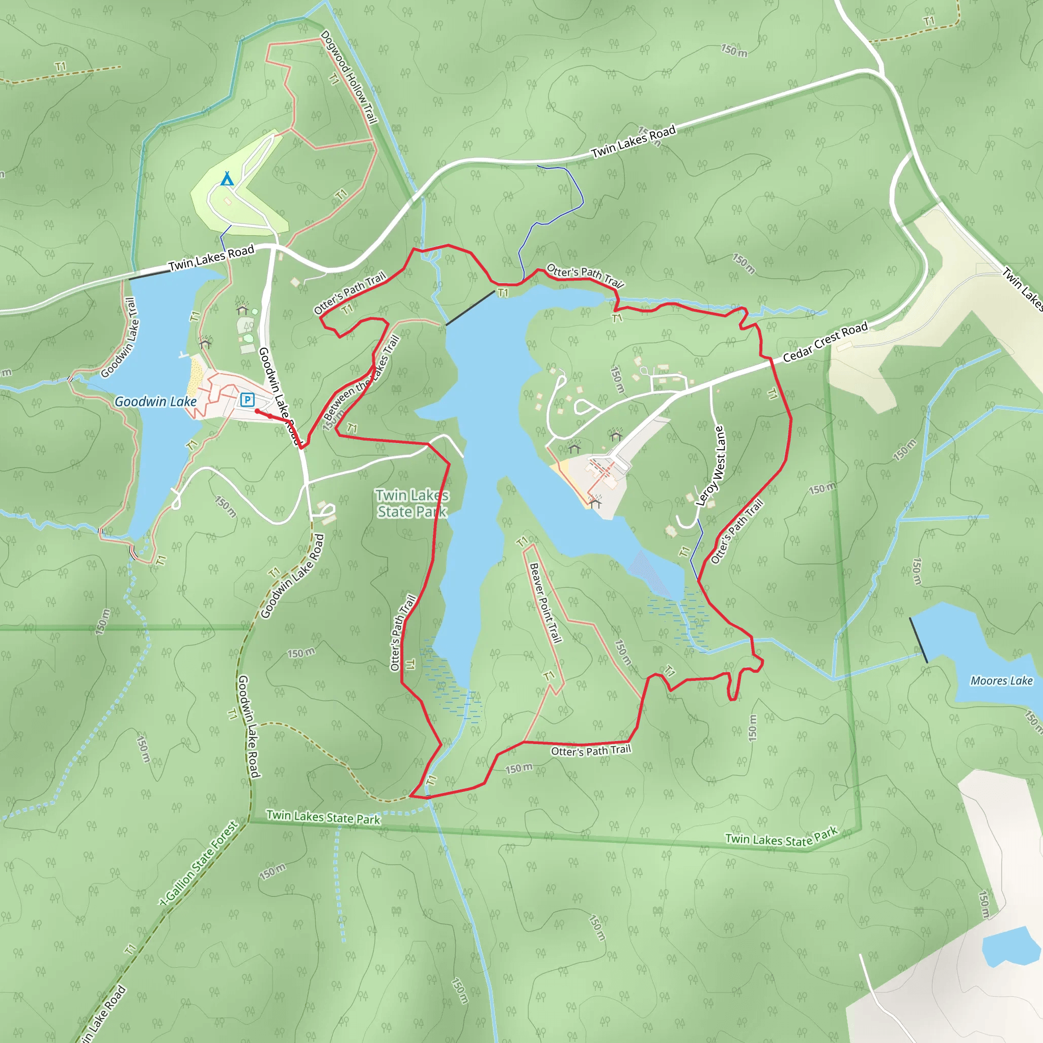 Prince Edward Lake Loop mobile static map