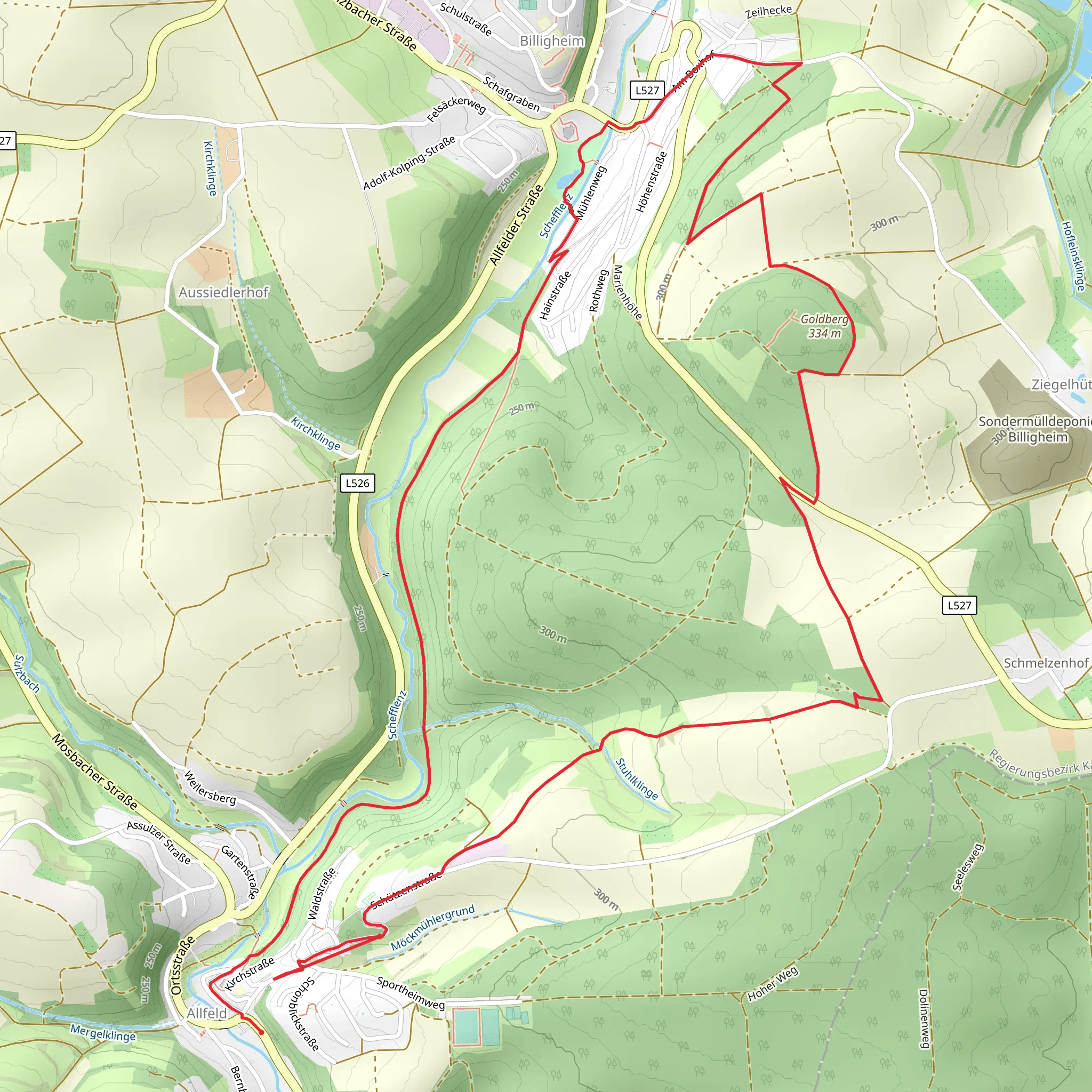 Goldberg Loop via Allfeld mobile static map