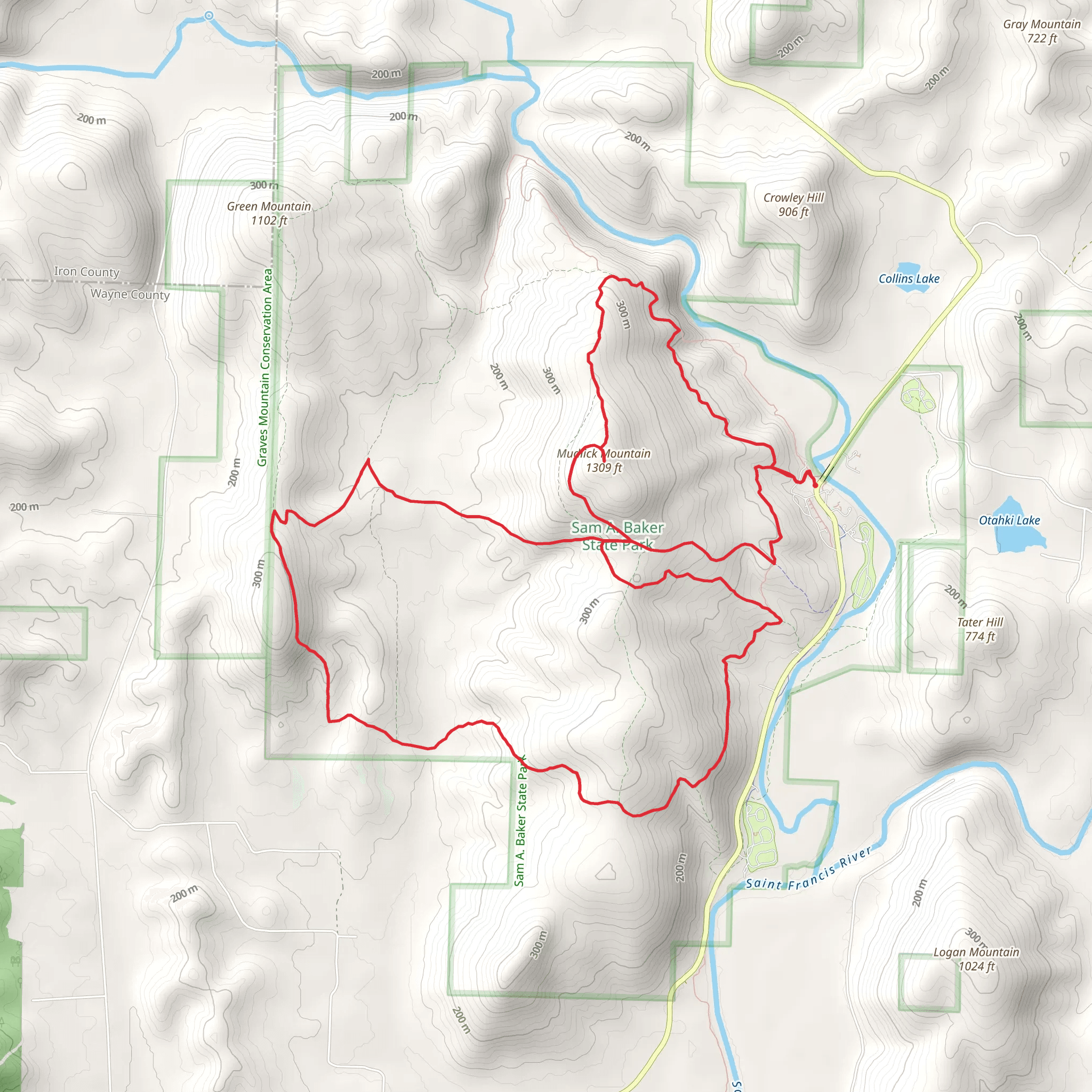 Mudlick Mountain Loop Trail mobile static map