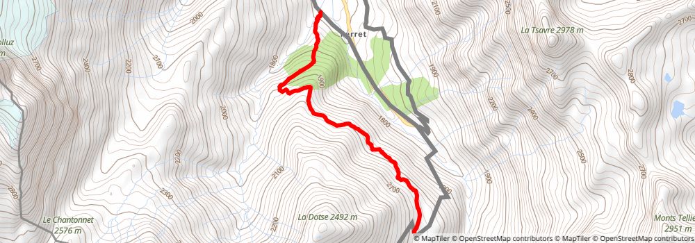 Tour du Mont Blanc alt 12 Map