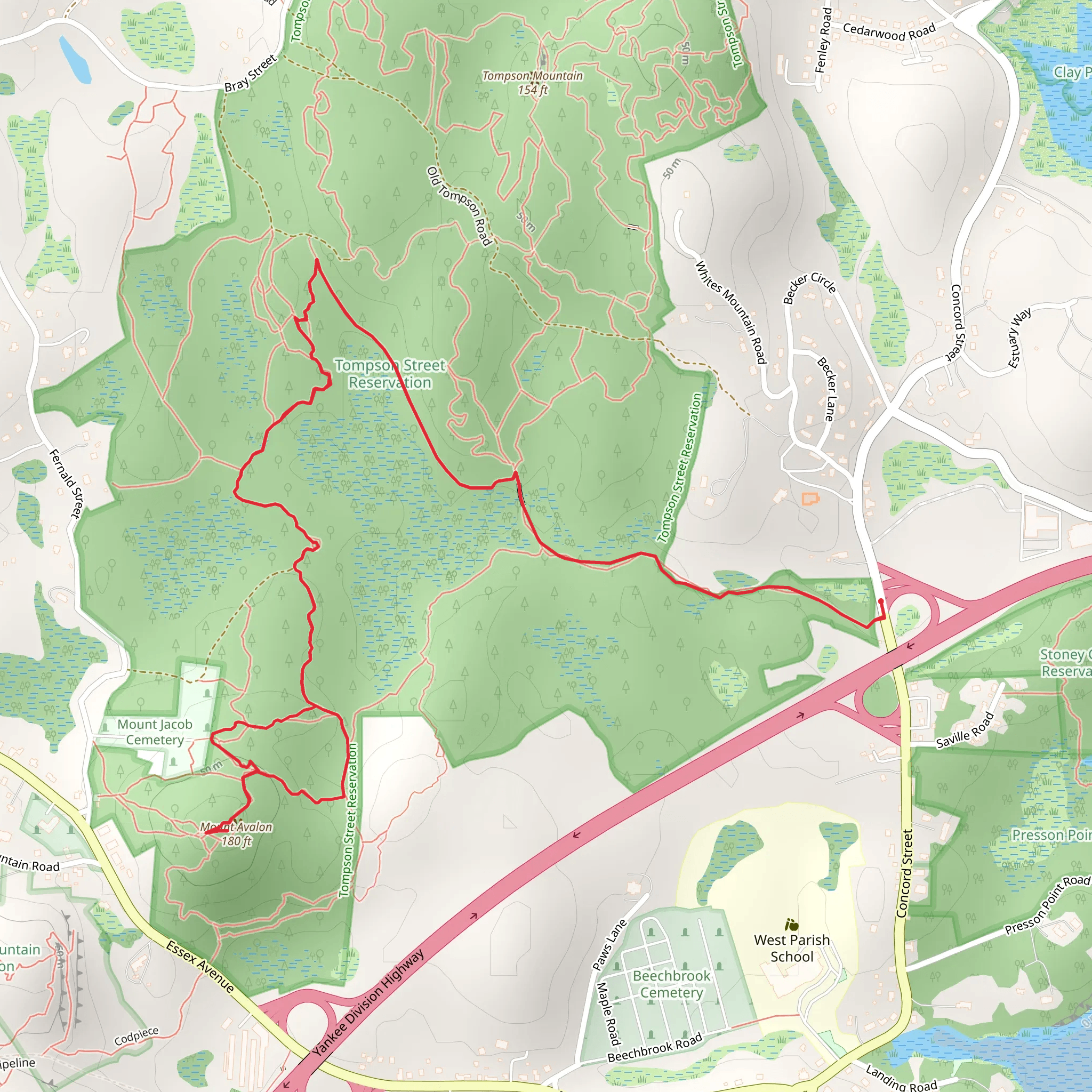 Mount Avalon Loop Trail mobile static map