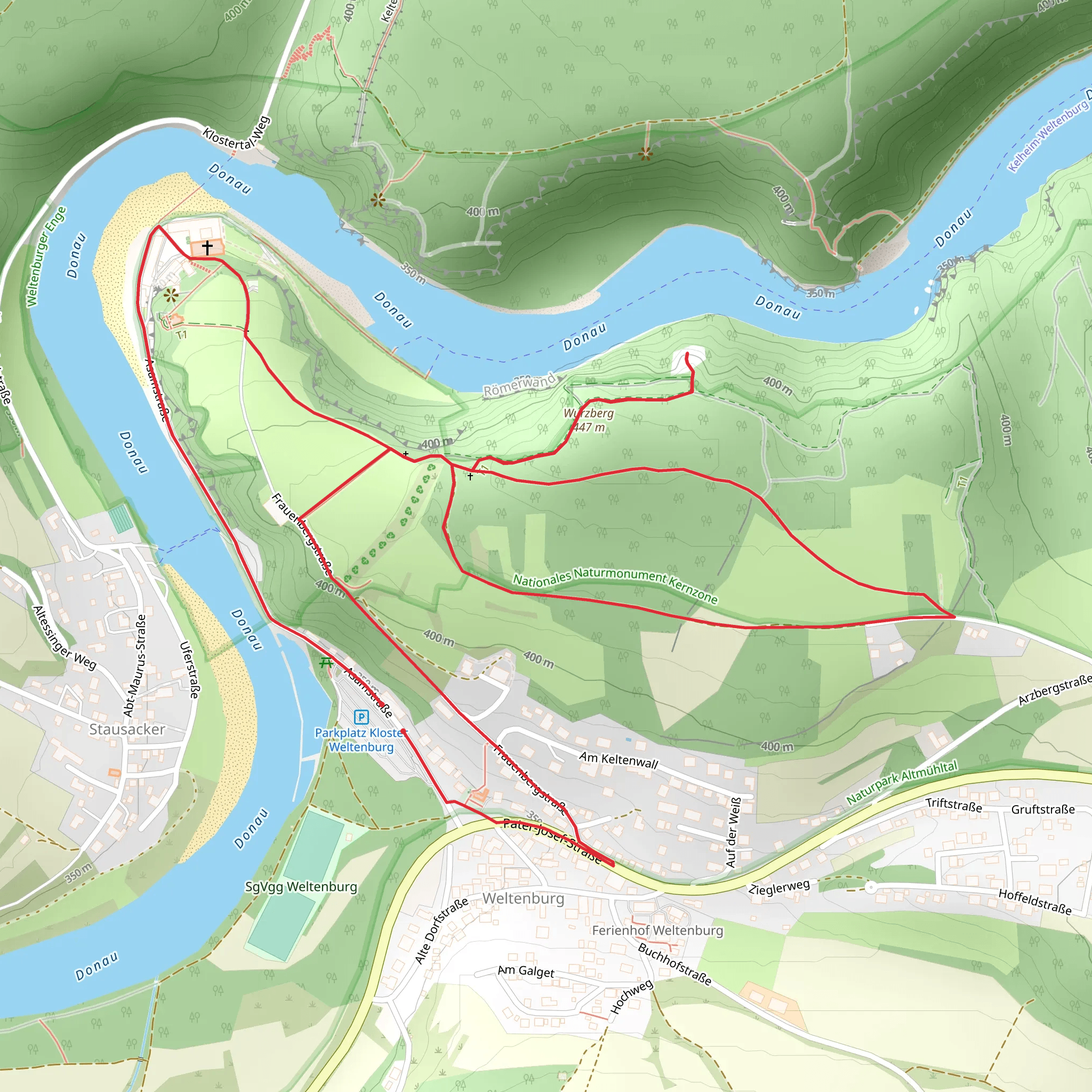 Wurzberg and Donau via Wanderwoute via Nova mobile static map