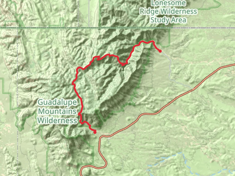 Mckittrick Ridge Trail and McKittrick Canyon Trail