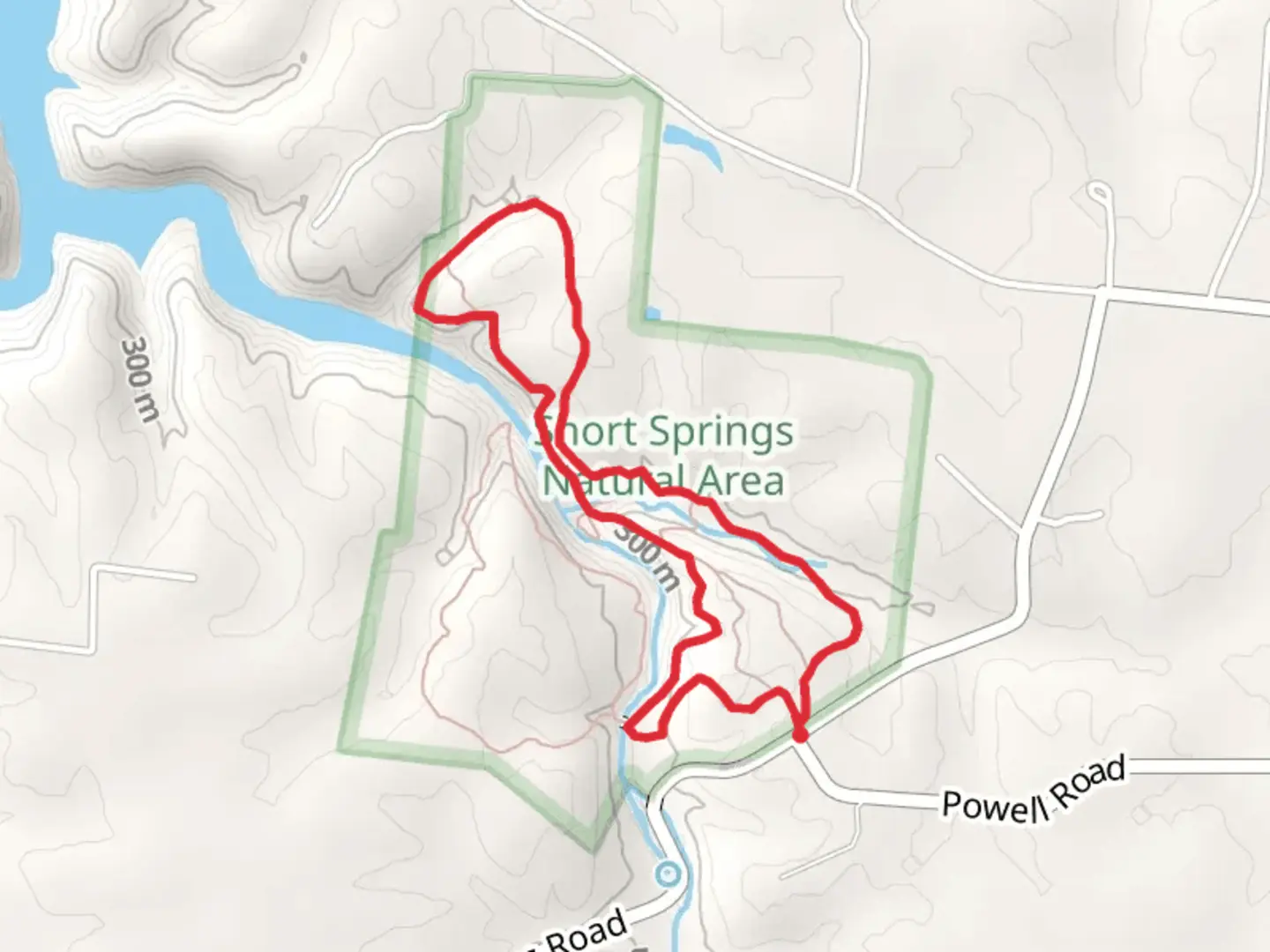 An image depicting the trail Bobo Creek Trail and Adams Falls Trail Loop and its surrounding area.