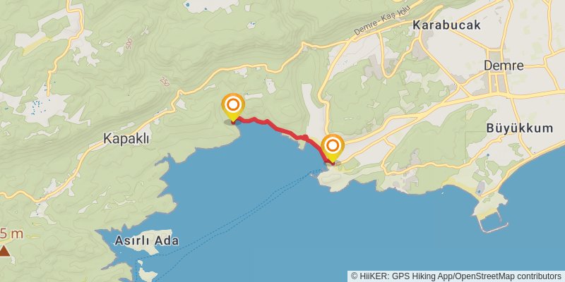 Lycian Way stage 14 Map