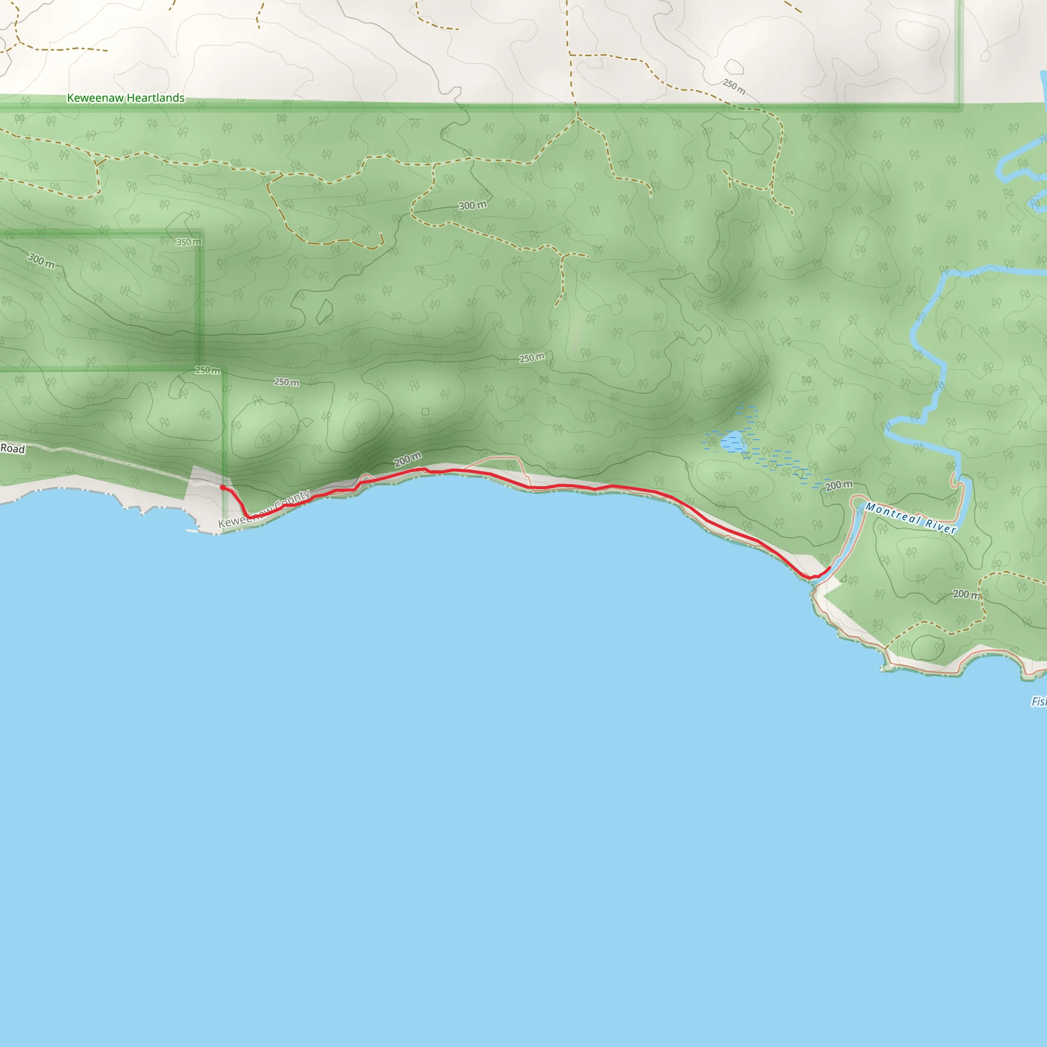 Montreal Falls Trail mobile static map