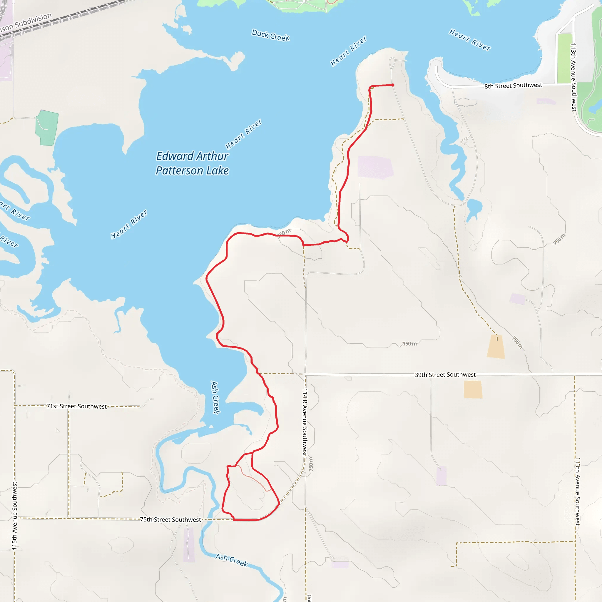Edward Arthur Patterson Lake and Ash Creek Walk mobile static map