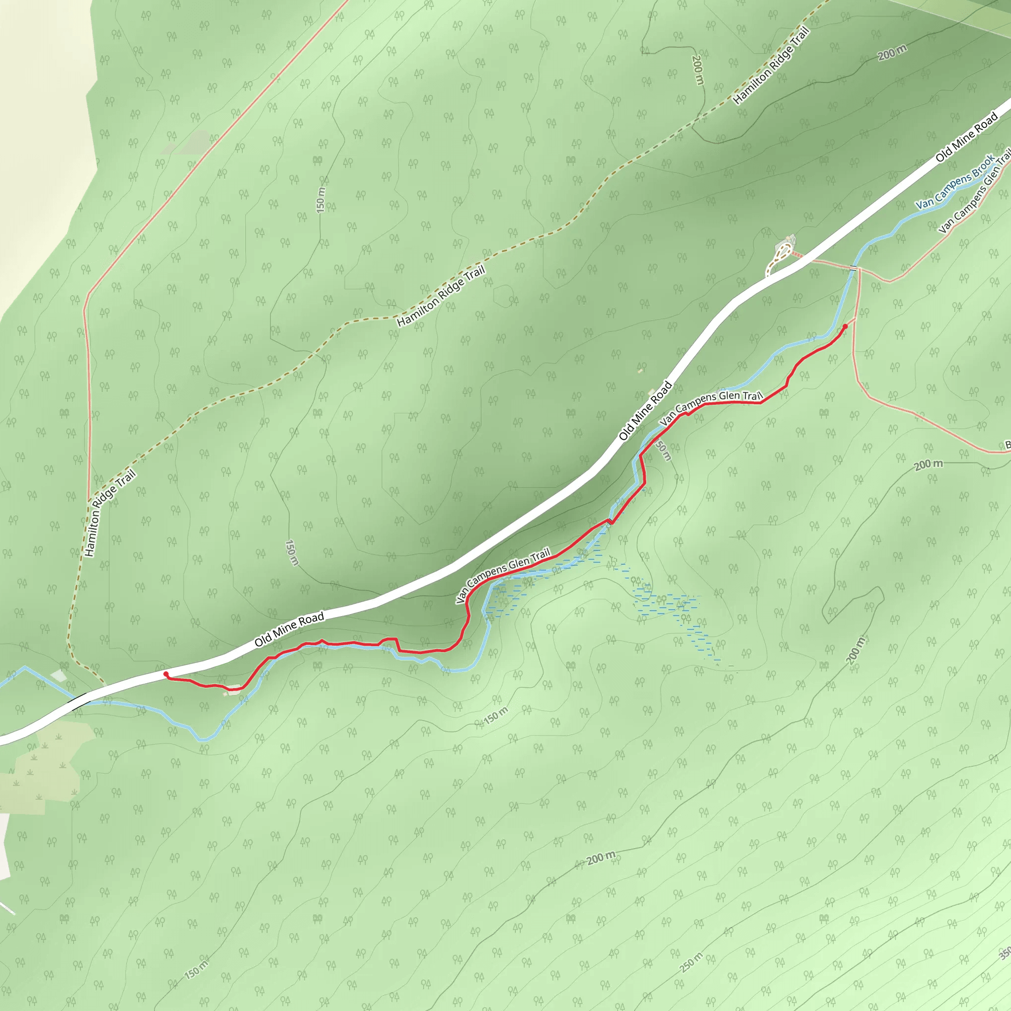 Van Campens Glen Trail - Short mobile static map