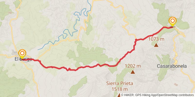Andalucian Coast to Coast Walk stage 13 Map