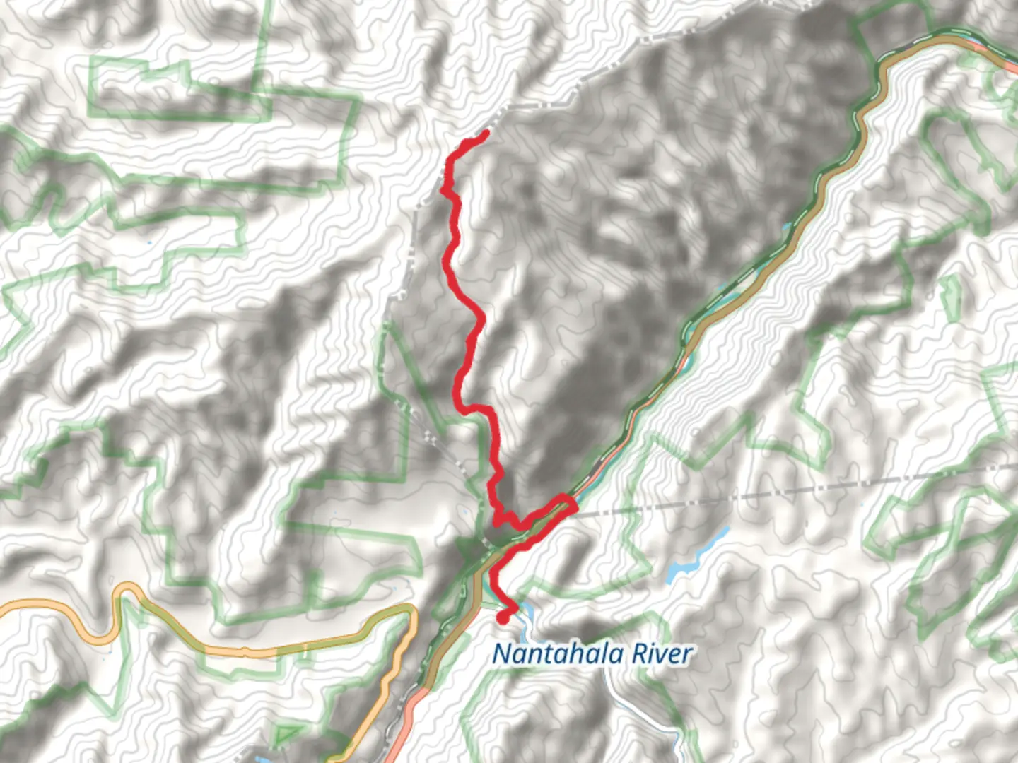 An image depicting the trail Cheoah Bald via Bartram Trail and its surrounding area.