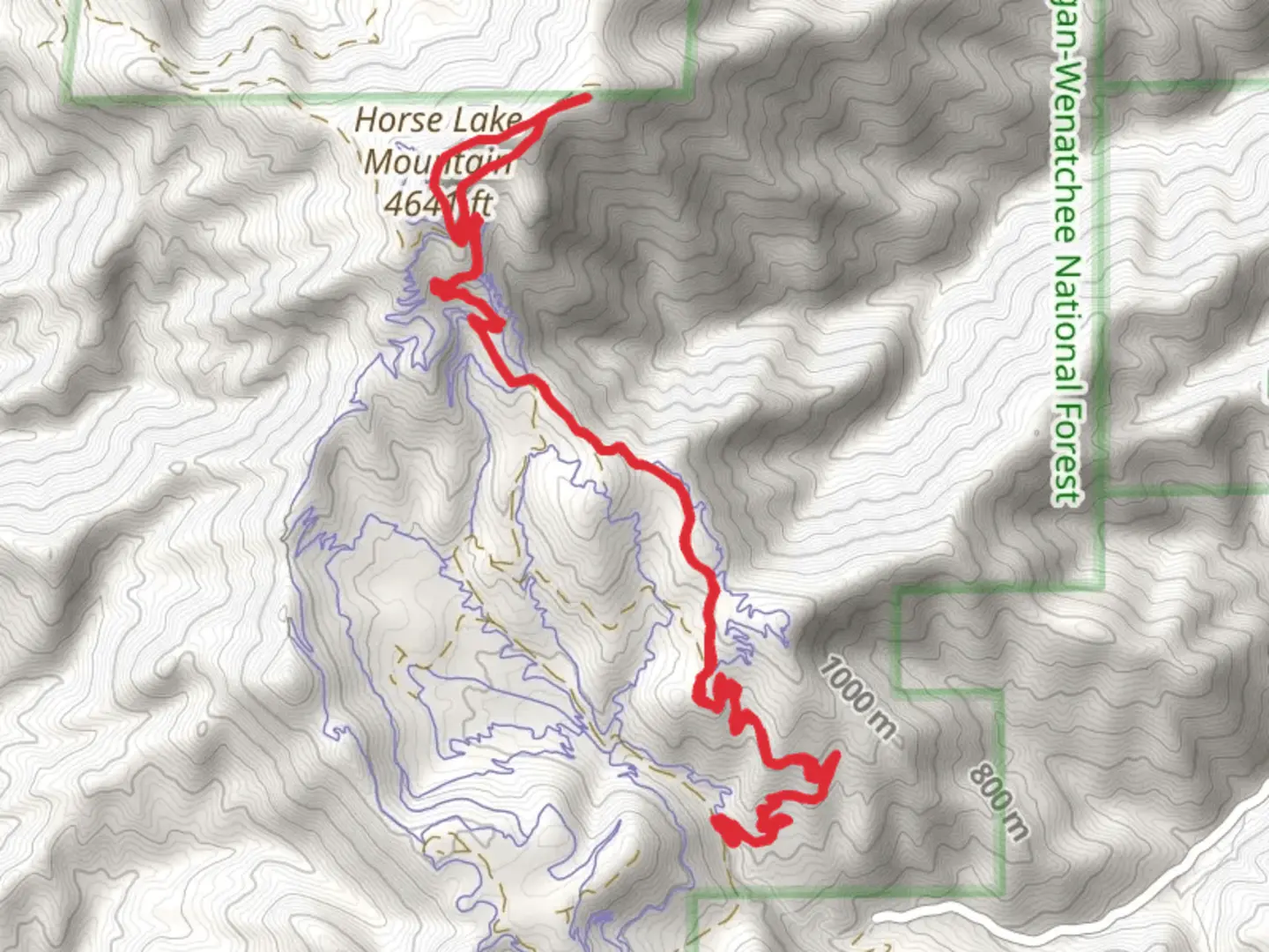 An image depicting the trail The Twins and Horse Lake Mountain via Stairway to Heaven and its surrounding area.