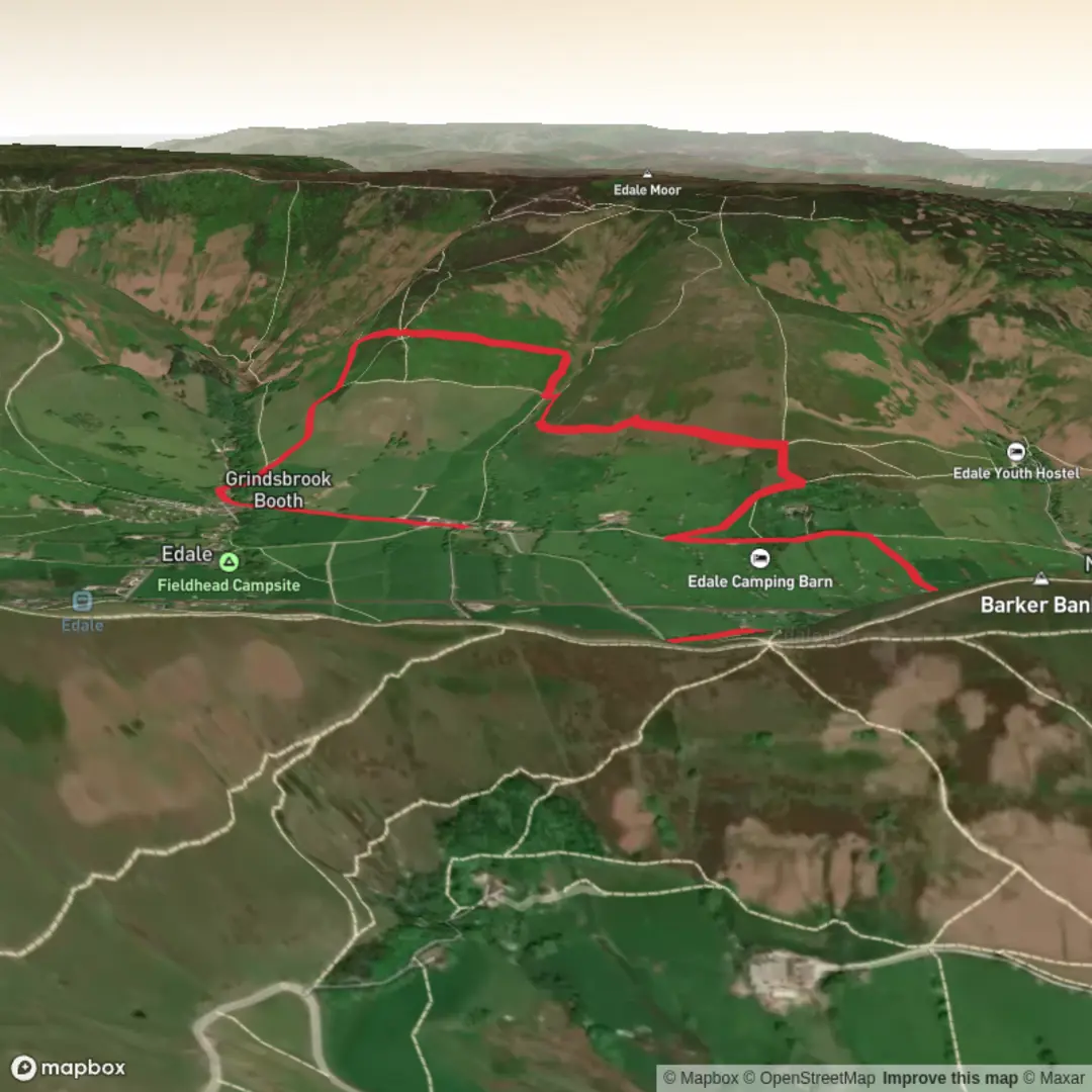 An image depicting the trail Mill Cottages to the Nab loop and its surrounding area.