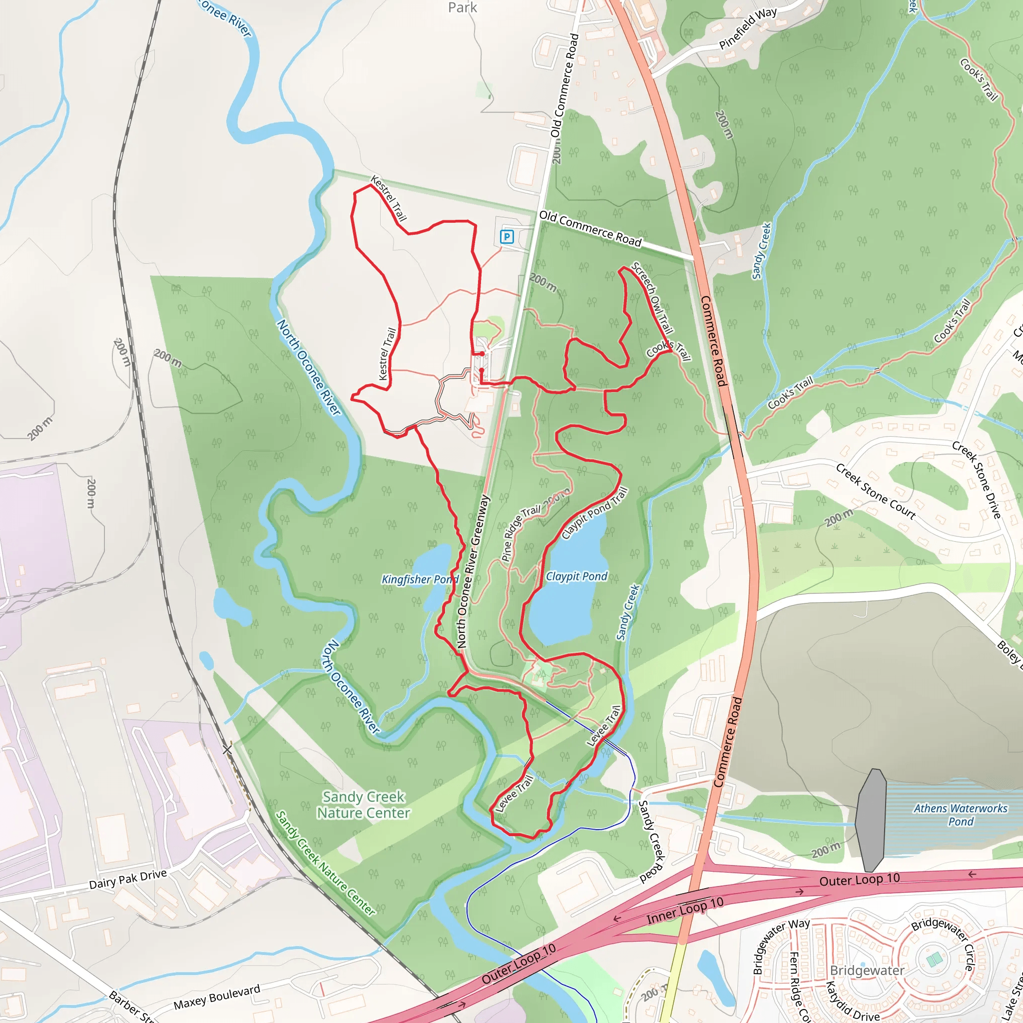 North Oconee River and Cook's Loop Trail mobile static map
