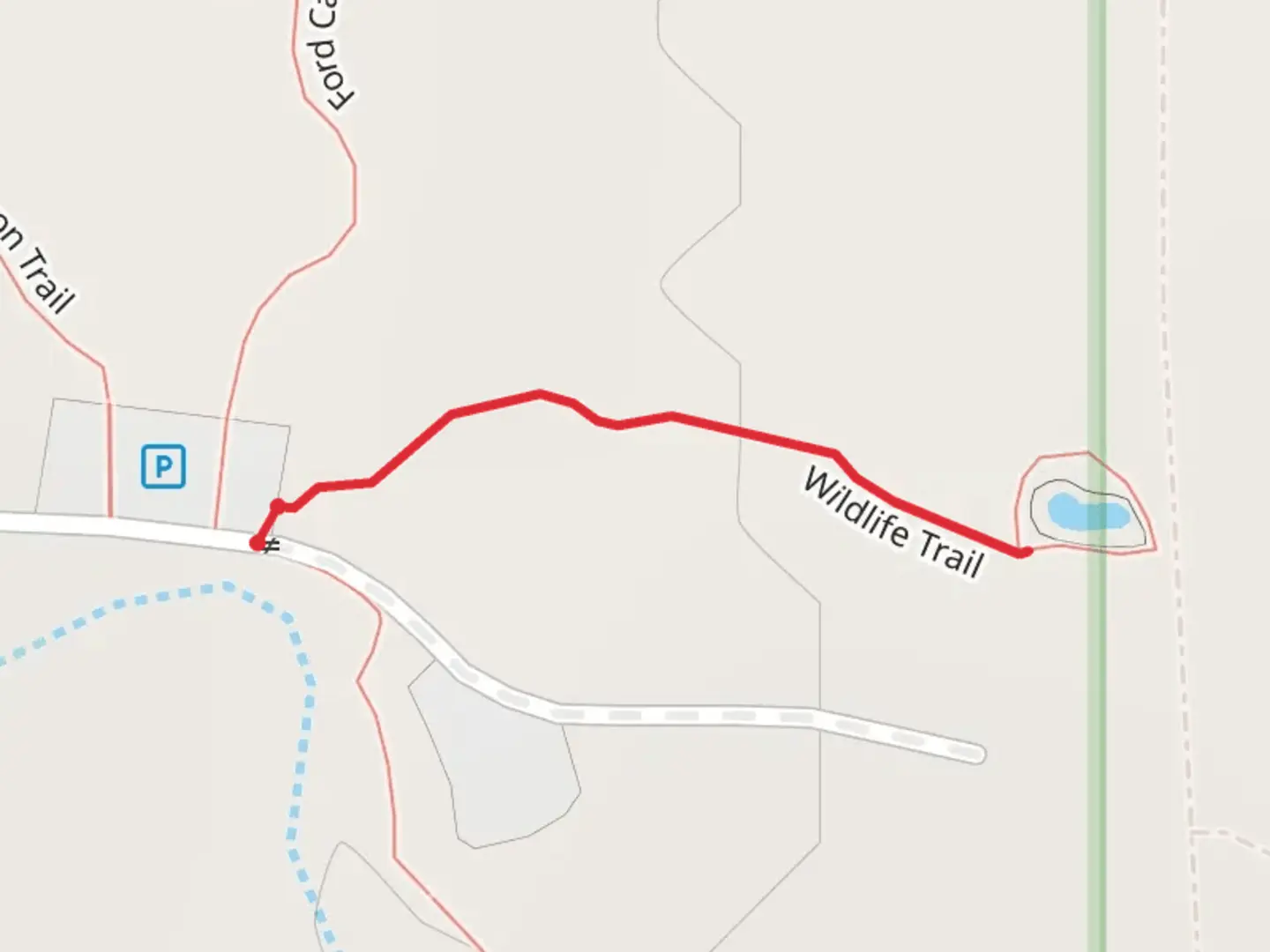 An image depicting the trail Wildlife Trail and its surrounding area.