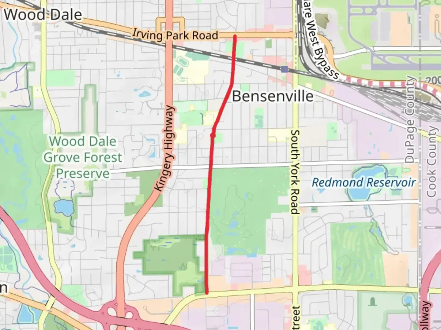 An image depicting the trail Veterans Park and Churchville Cemetery and its surrounding area.