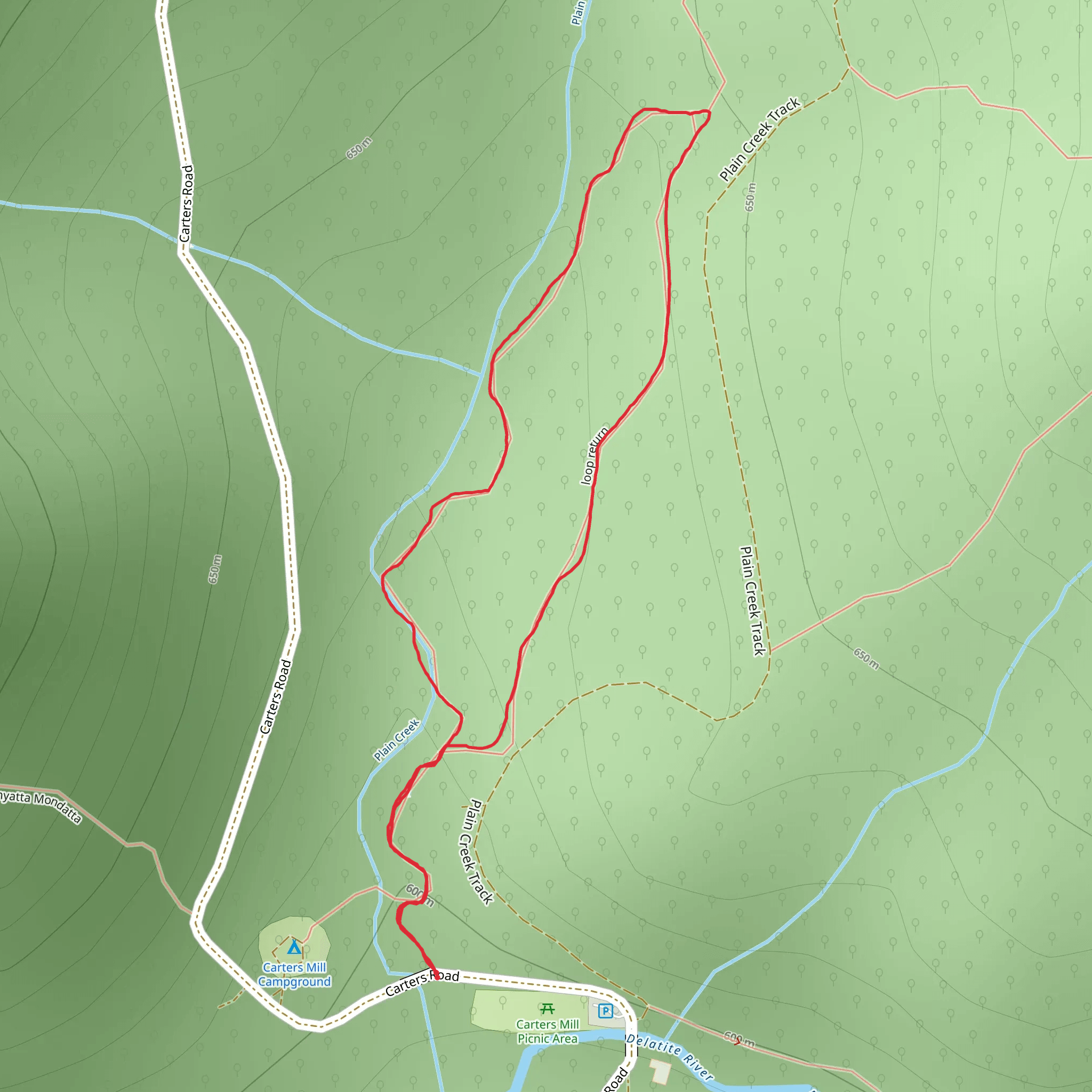 Plain Creek Loop Trail mobile static map