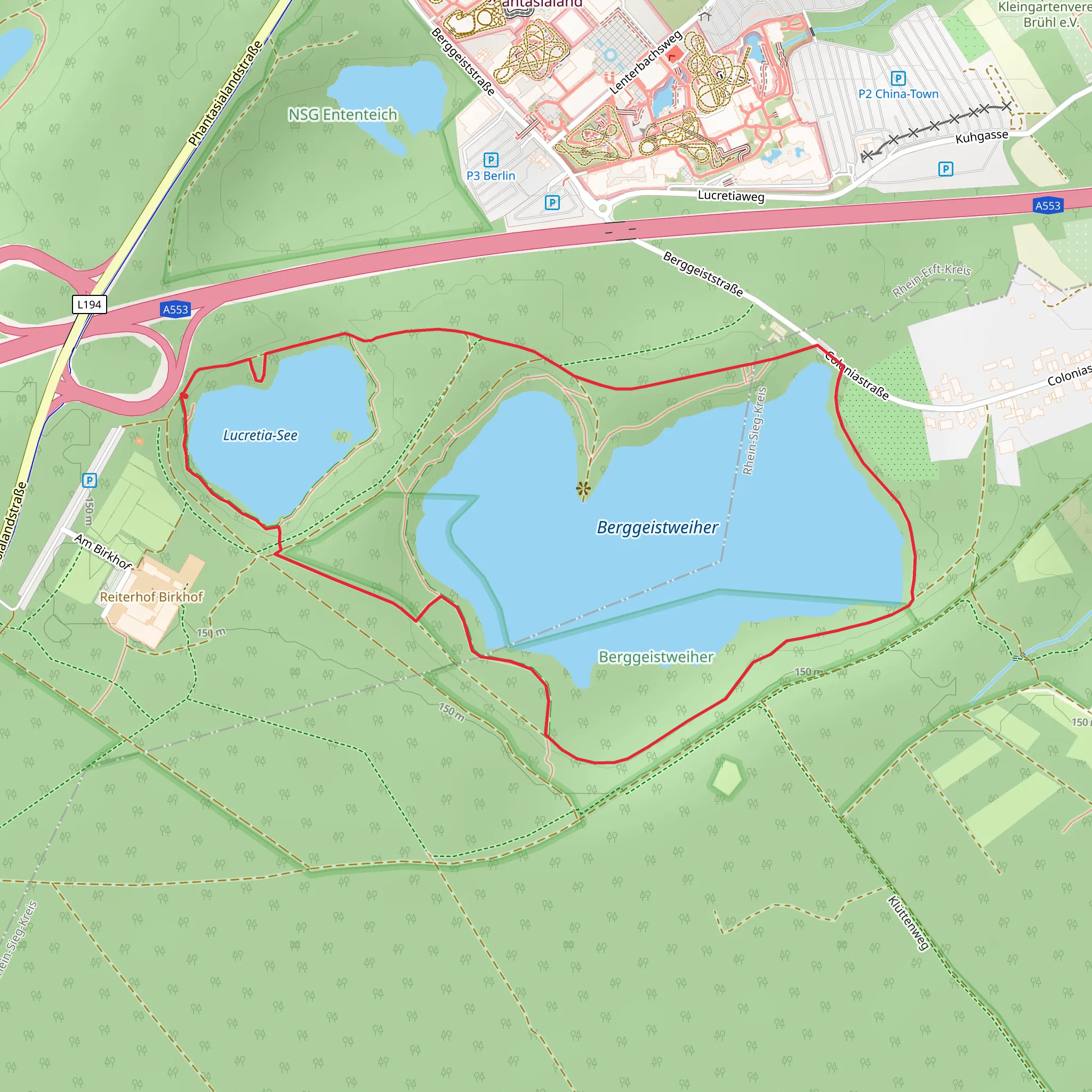 Lucretia See and Berggeistweiher via Klüttenweg mobile static map