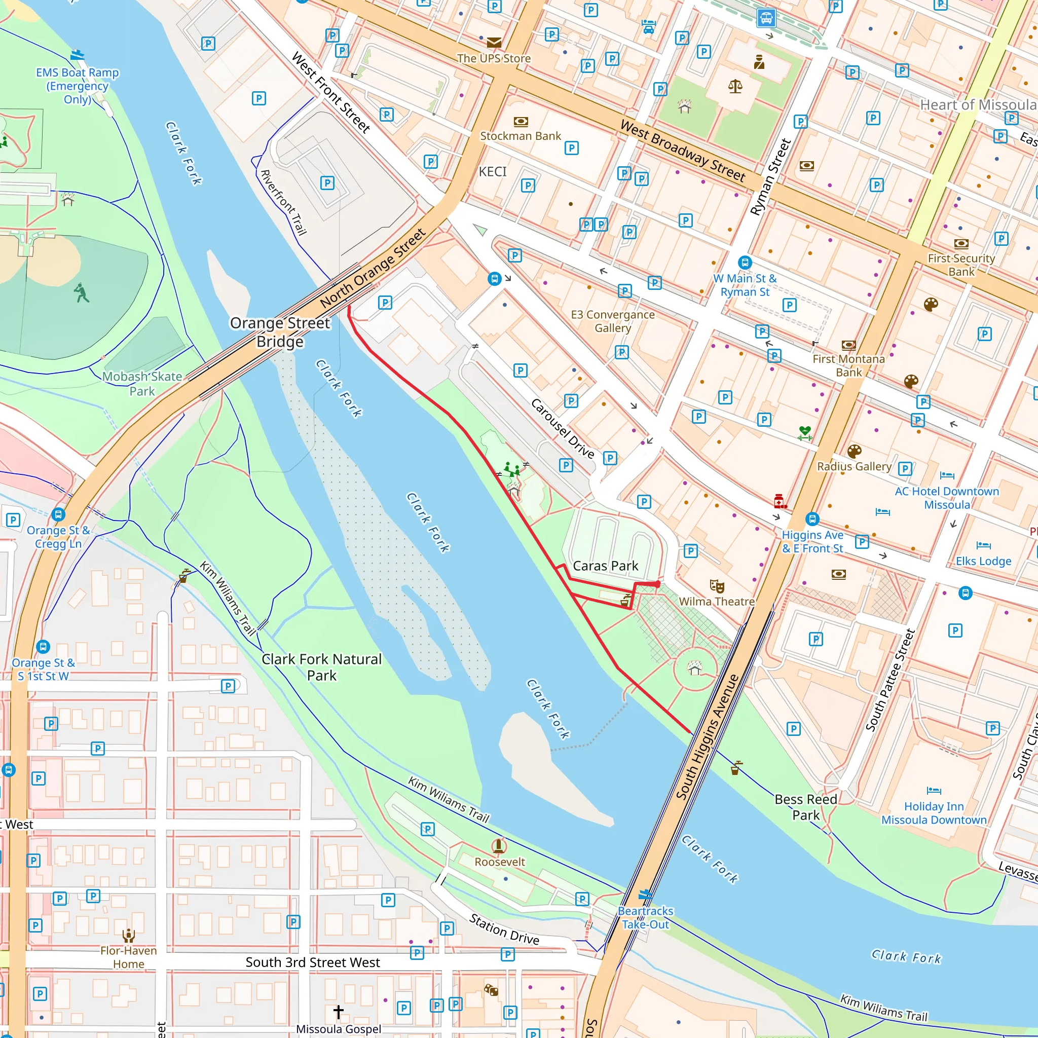 Clark Fork Walk mobile static map
