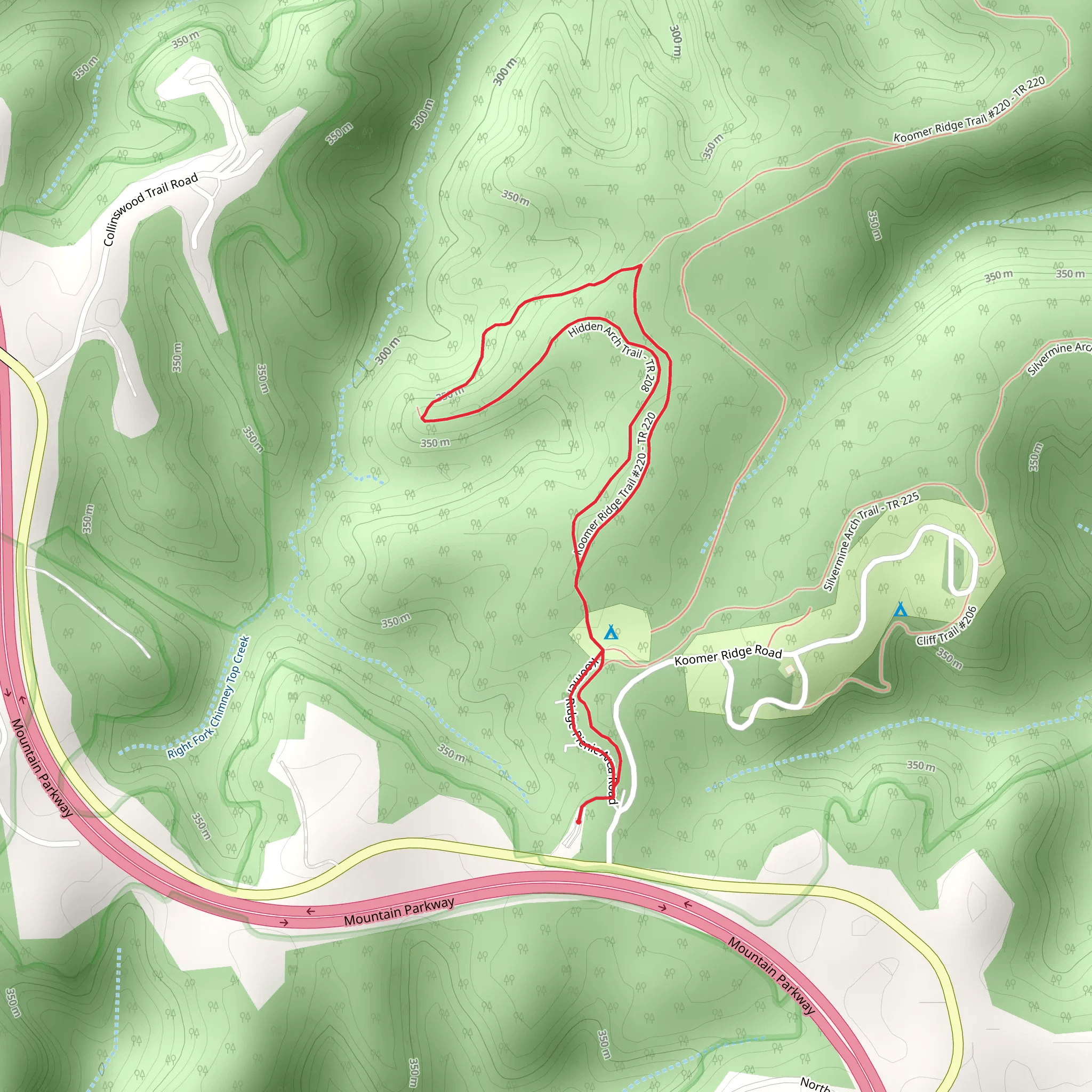 Hidden Arch Loop Trail mobile static map