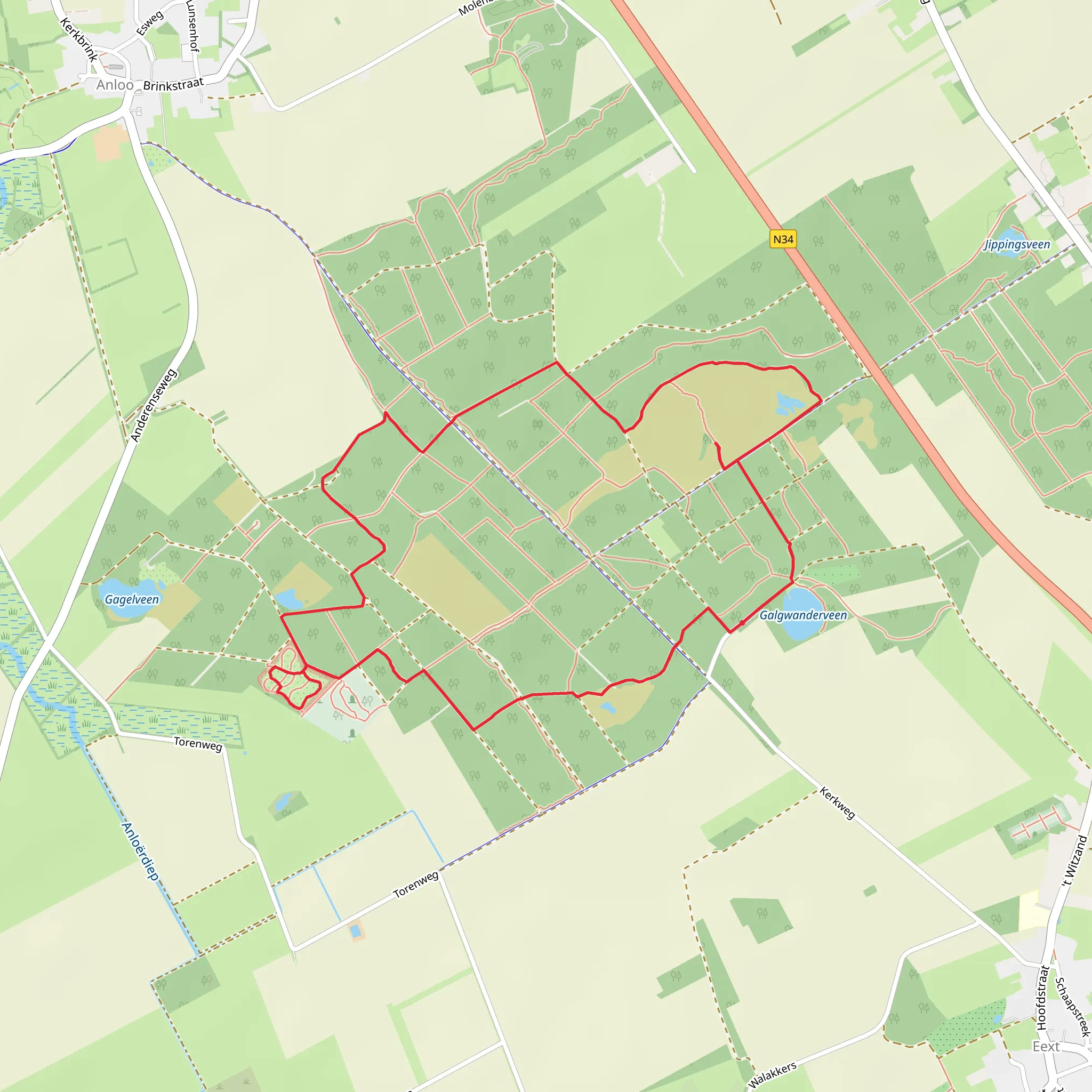 Arboretum and Galgwanderveen Loop mobile static map