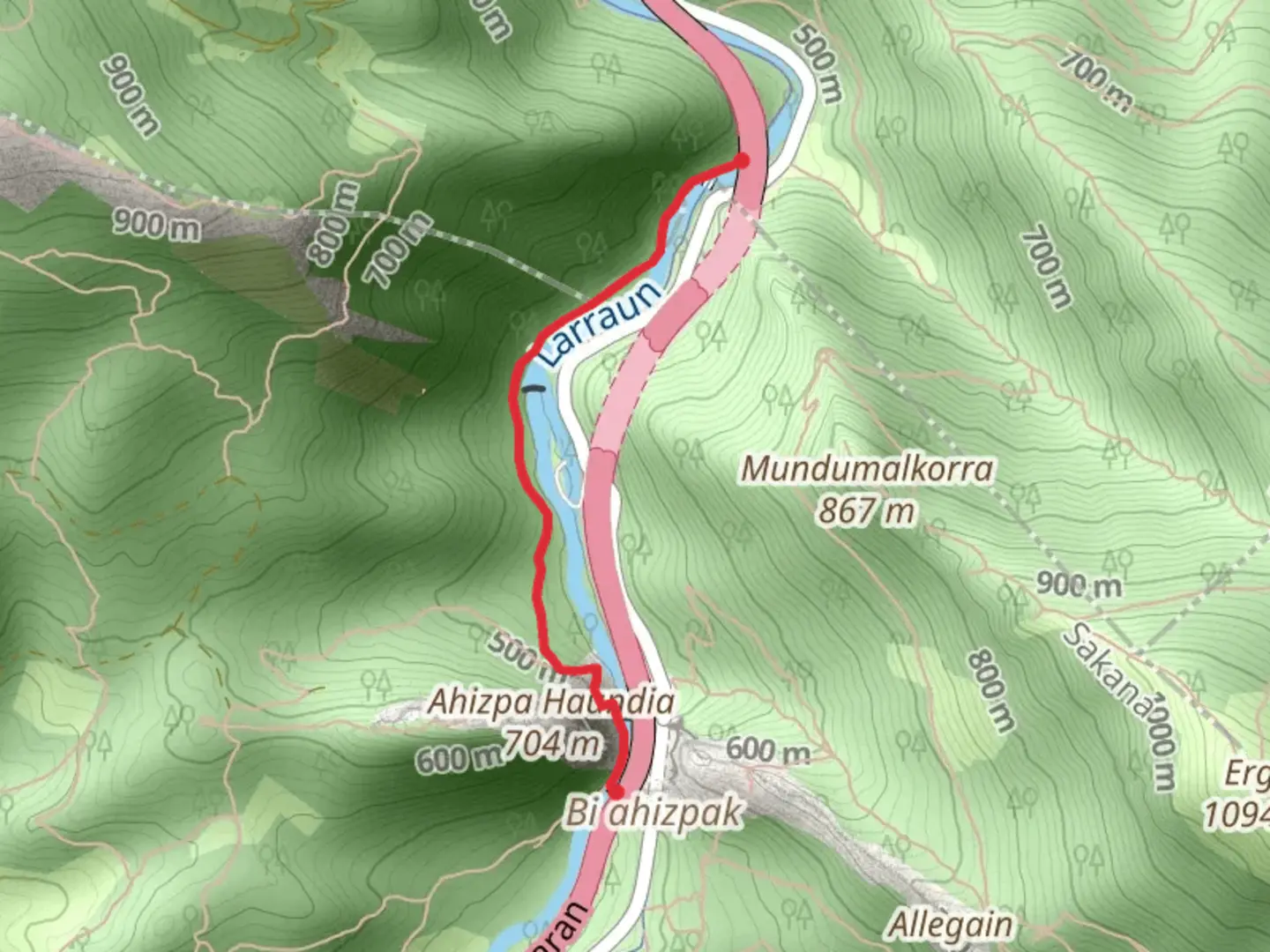 An image depicting the trail Path of the Fishermen SL NA 140 and its surrounding area.