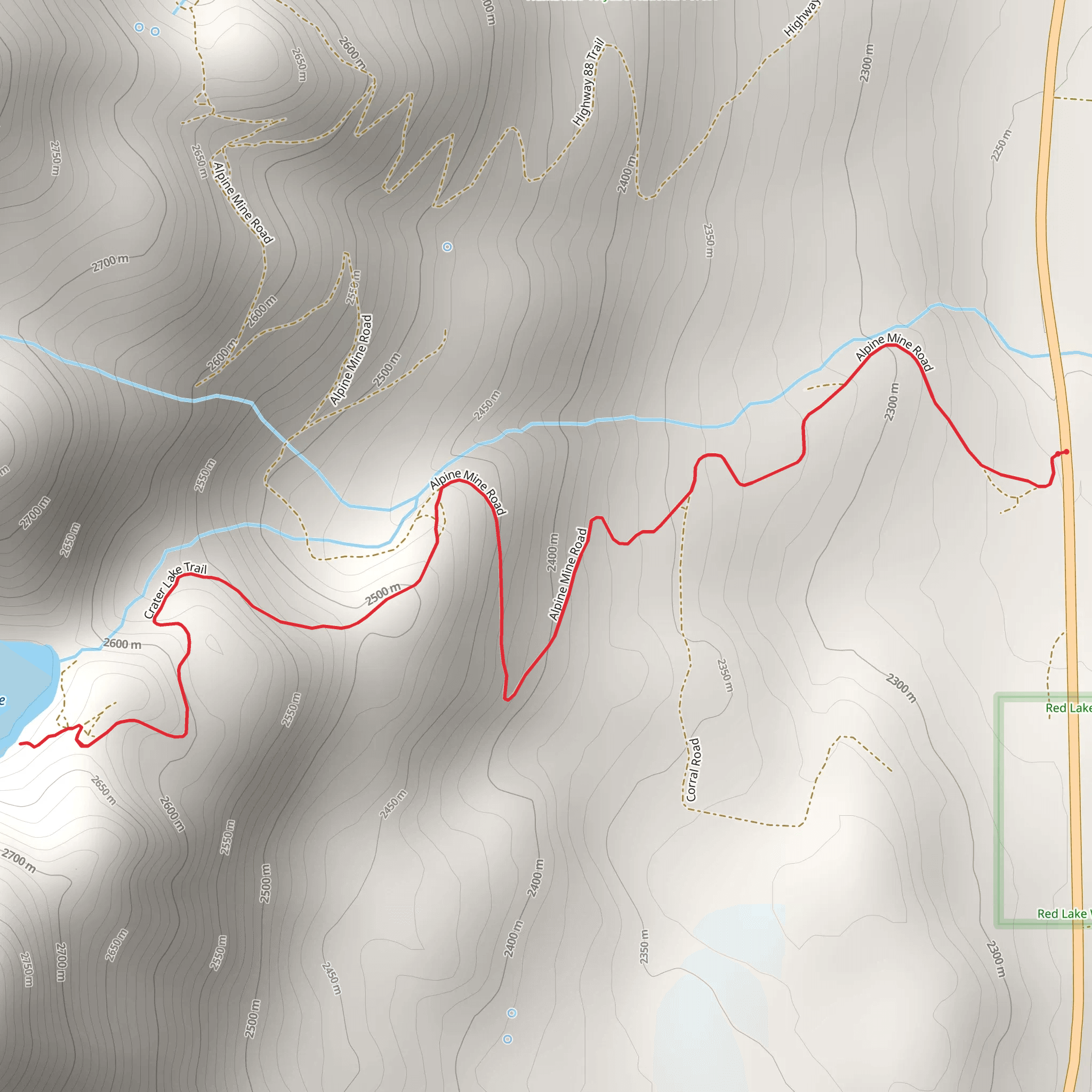 Crater Lake Trail mobile static map