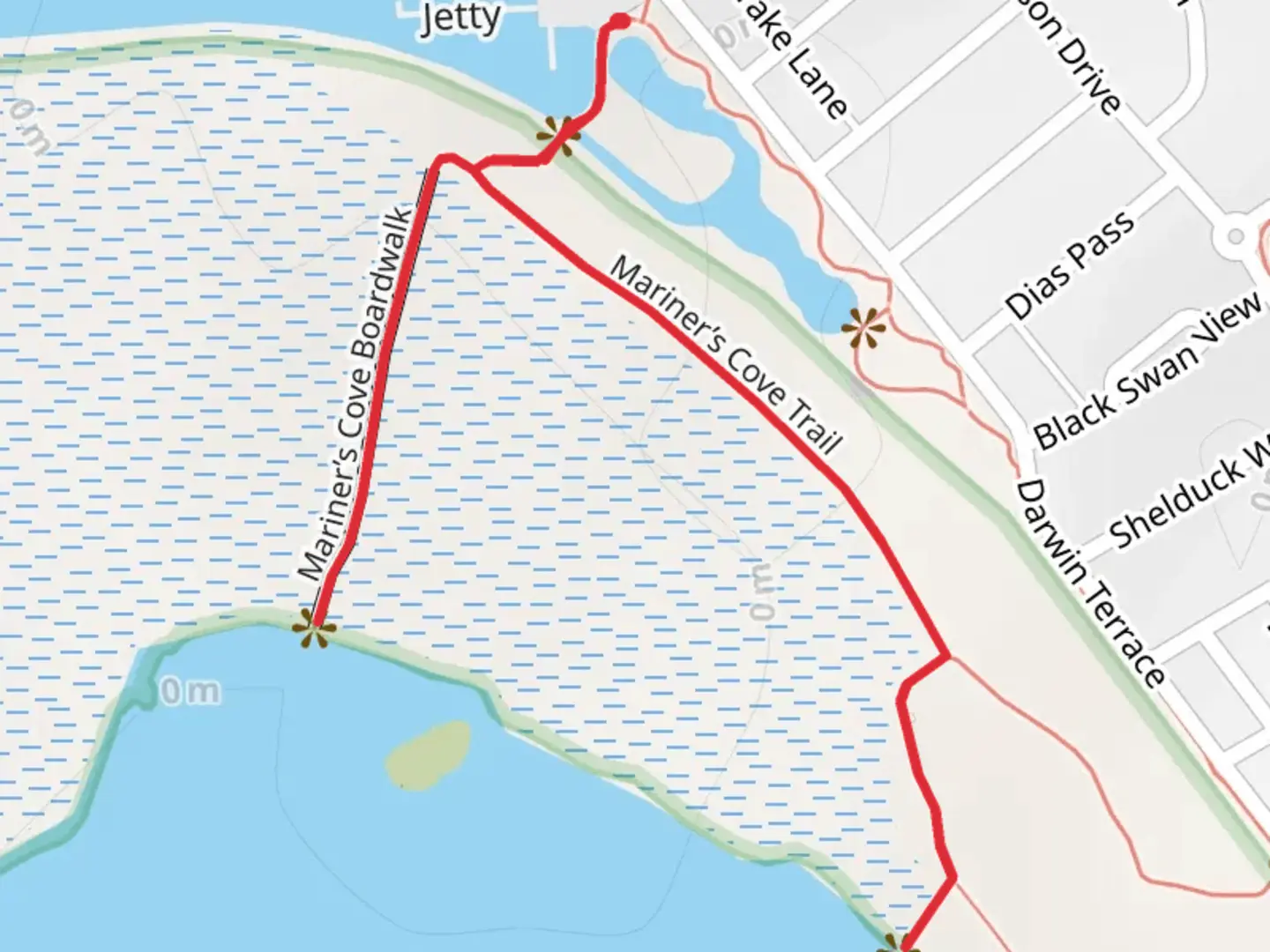 An image depicting the trail Mariner’s Cove Trail and its surrounding area.