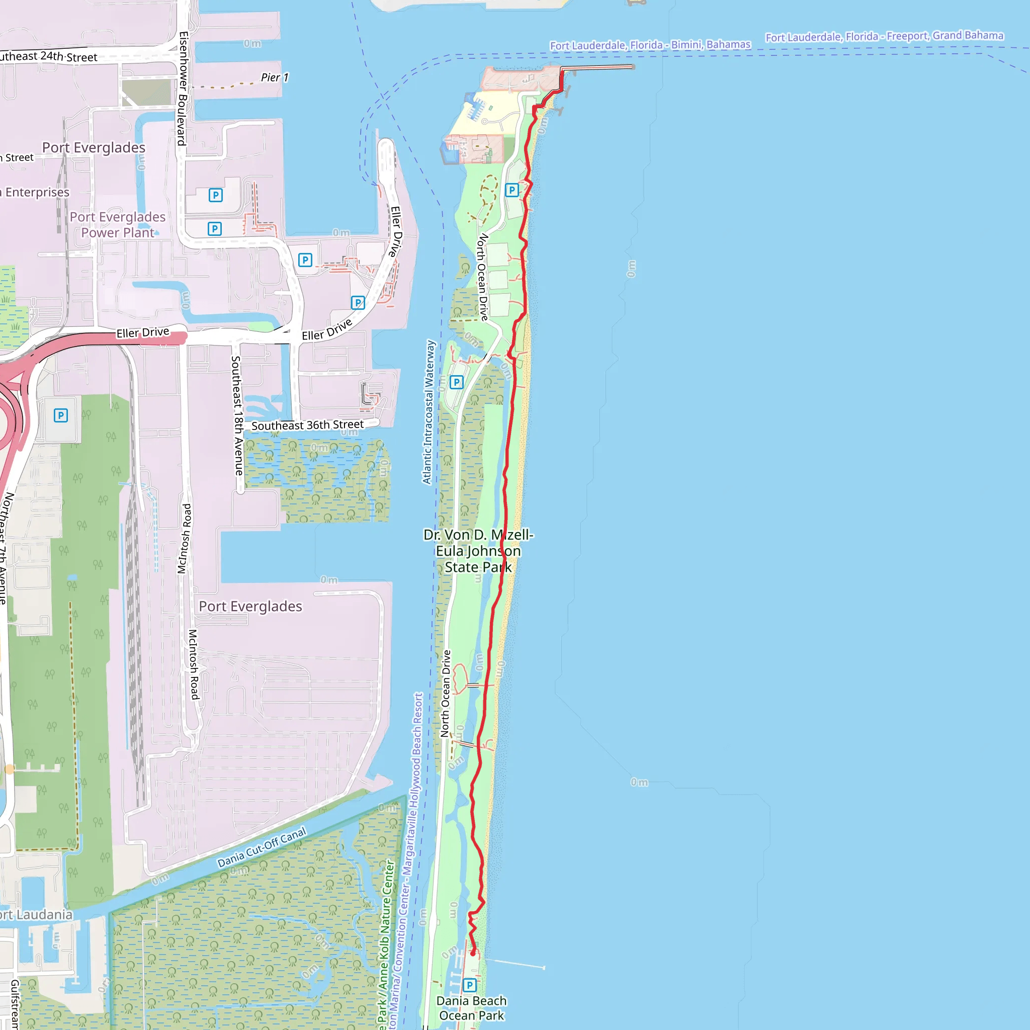 Whiskey Creek and Dania Beach Walk mobile static map