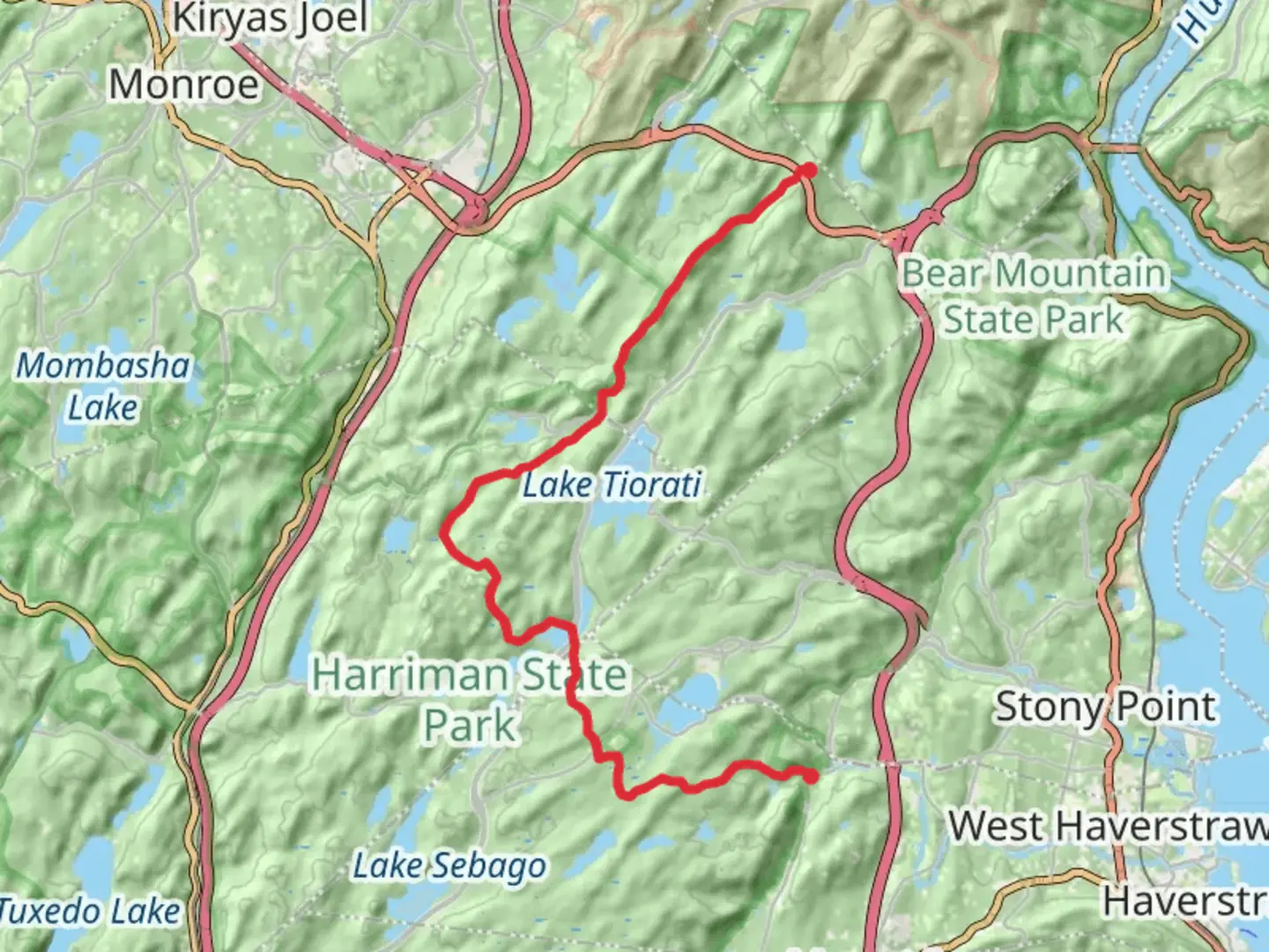 An image depicting the trail Stockbridge Mountain to Lake Welch and its surrounding area.