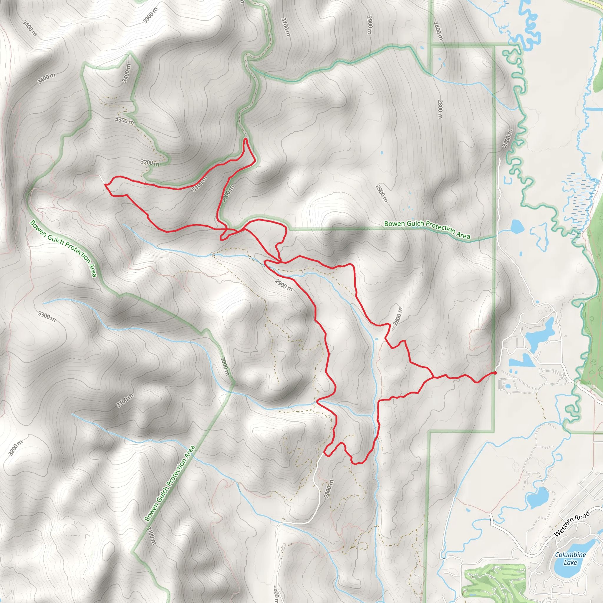 Loop beside North Supply Creek mobile static map