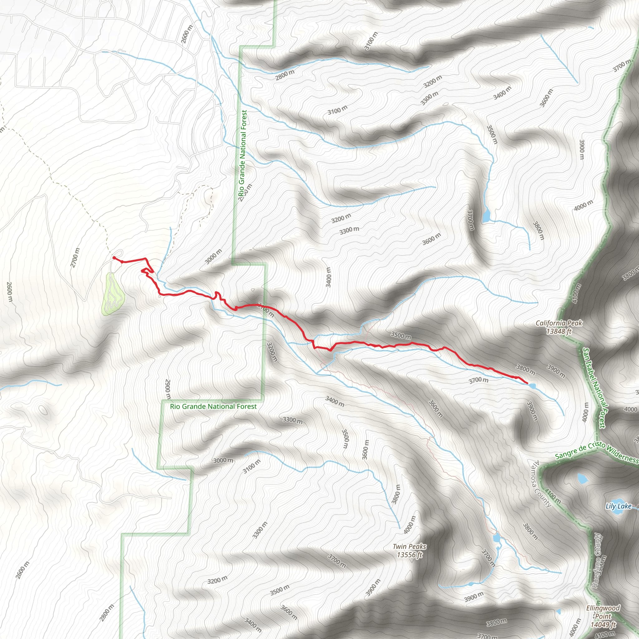North Fork South Zapata Trail mobile static map