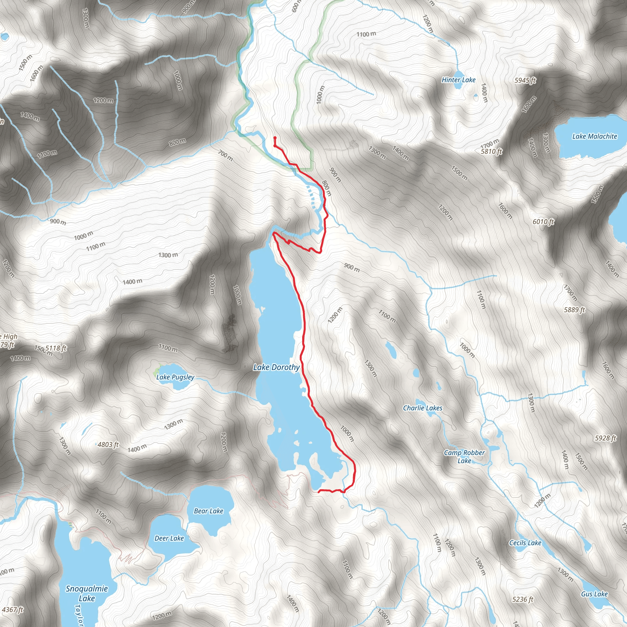 Lake Dorothy Trail mobile static map