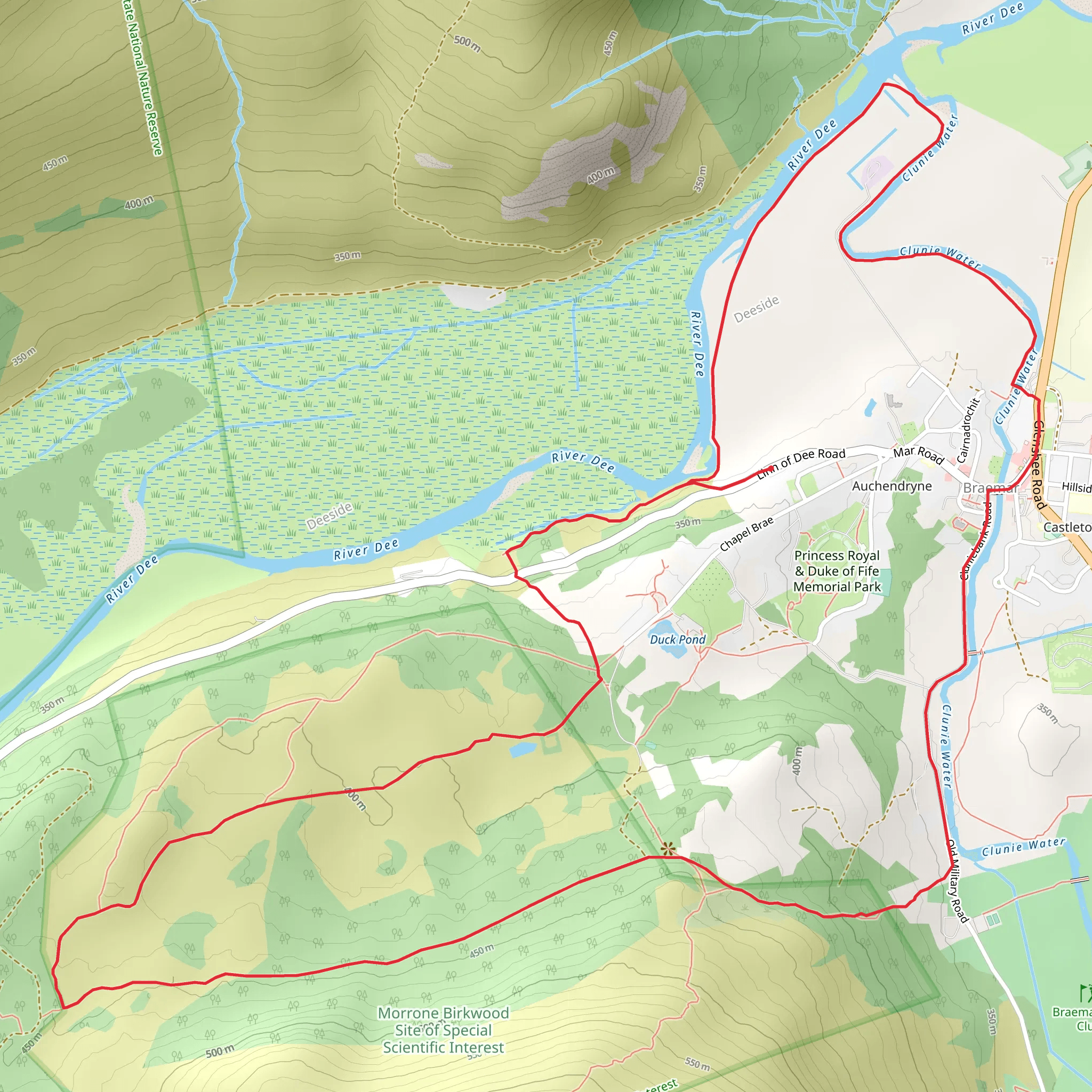 Morrone Birkwood Loop via River Dee mobile static map