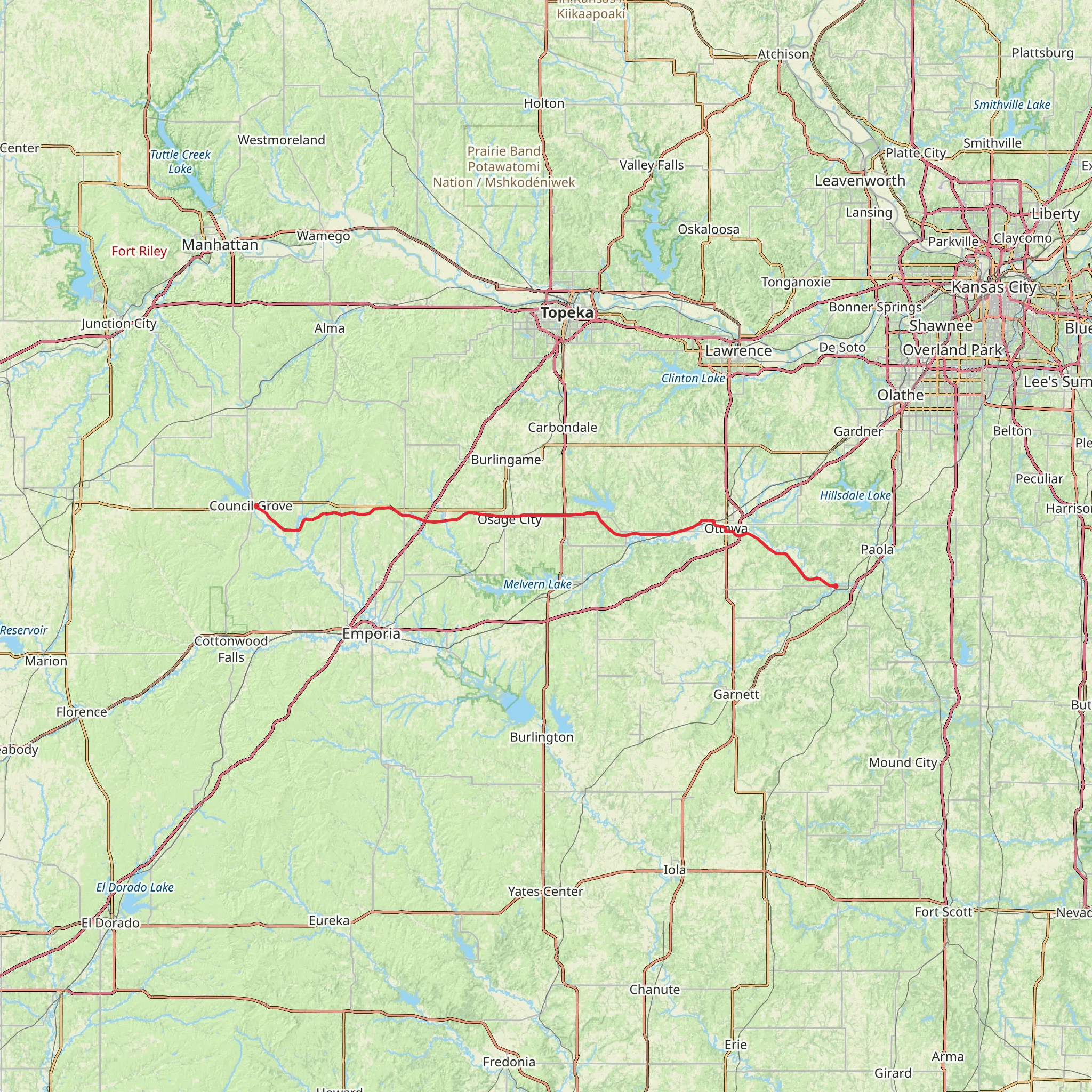 Flint Hills Nature Trail mobile static map